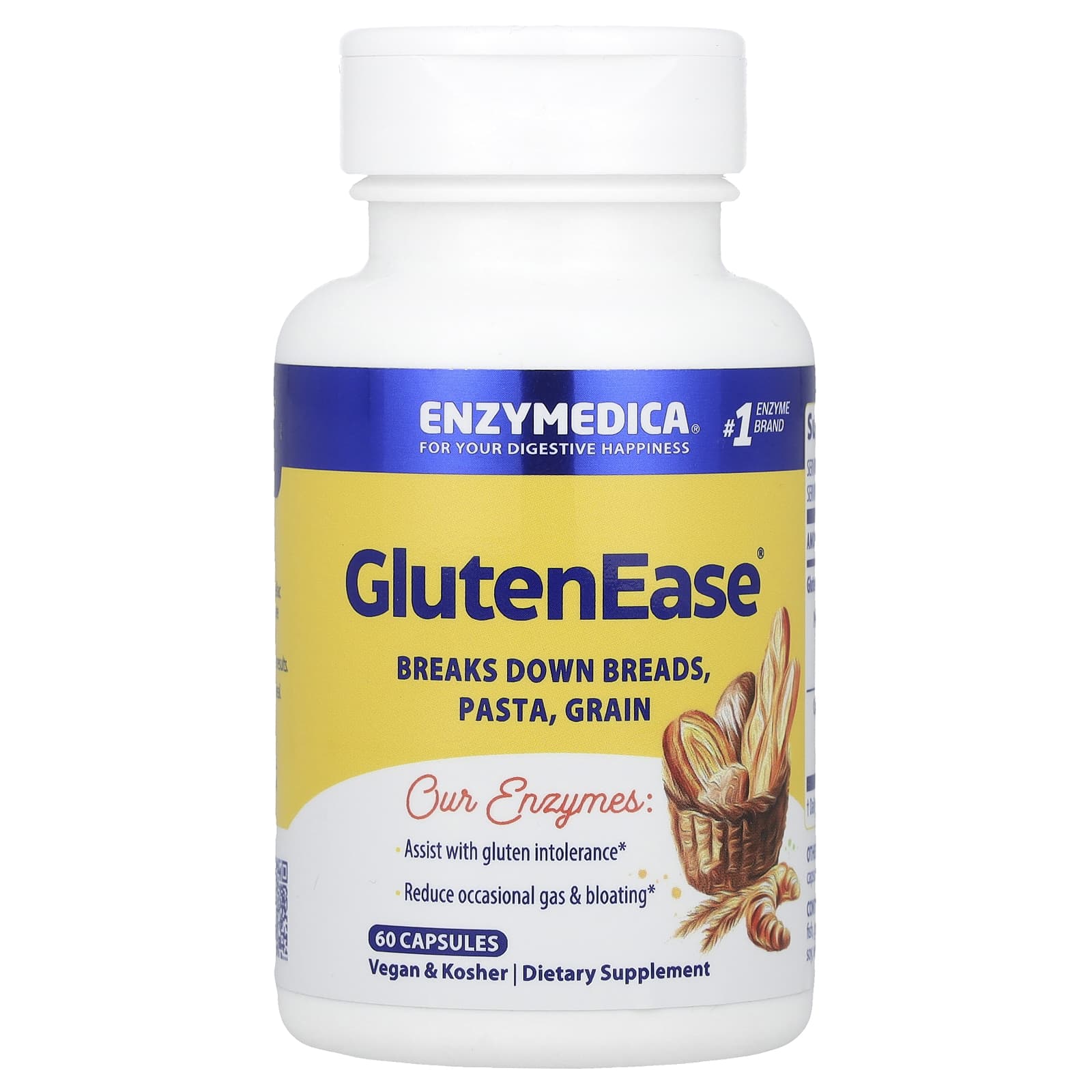 GlutenEase - 60 cápsulas - Enzymedica