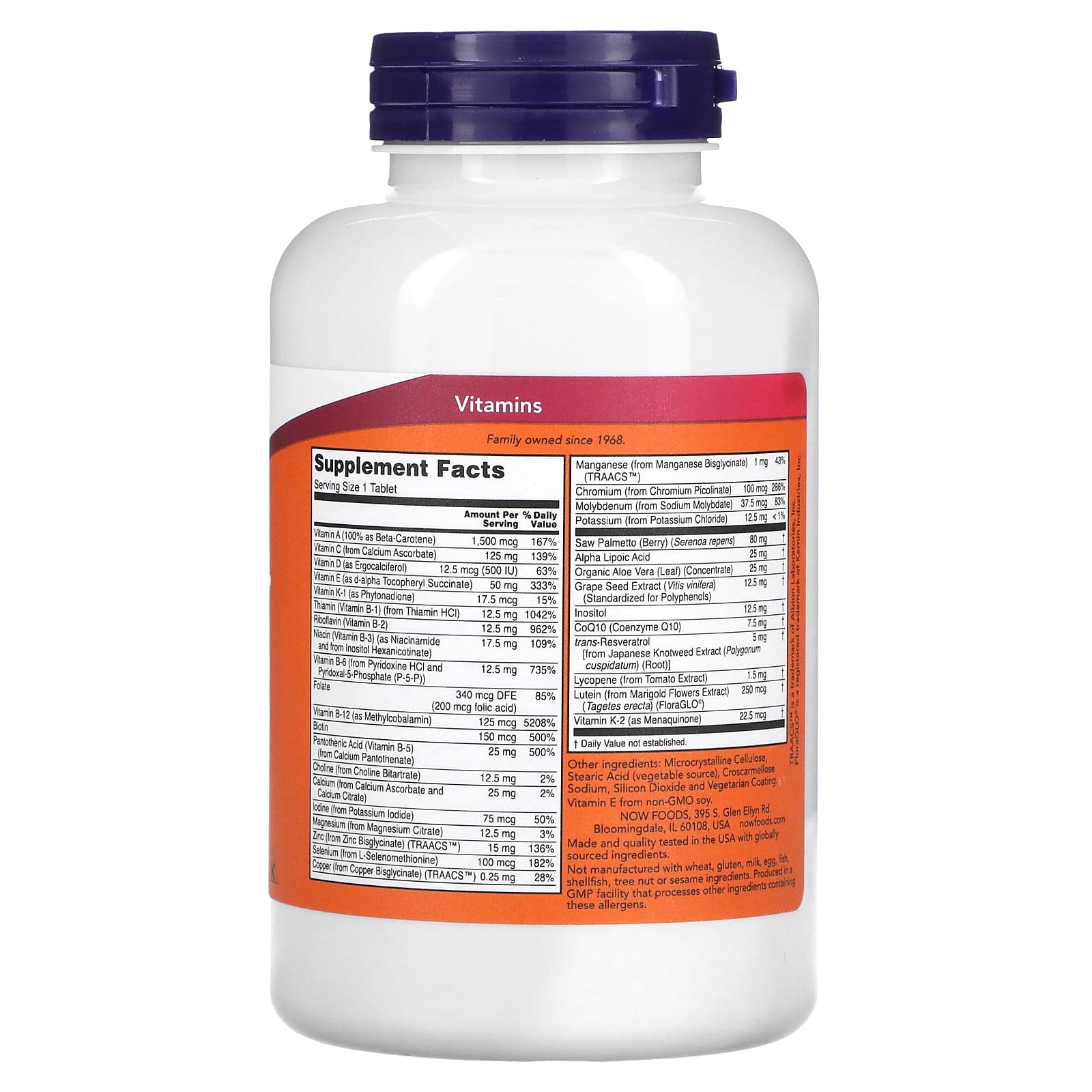 ADAM Multivitamínico para Homens, 120 comprimidos, Now Foods
