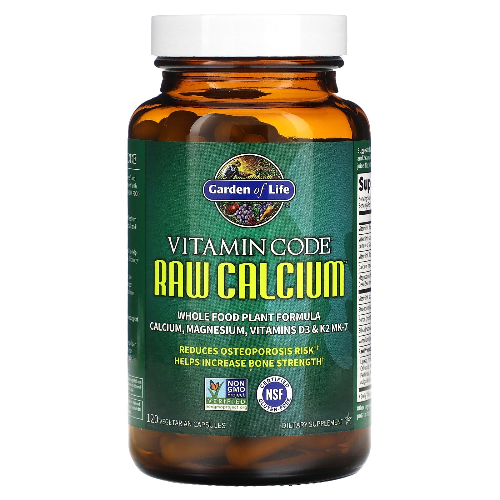 Vitamin Code Cálcio Bruto - 120 cápsulas vegetais, Garden of Life