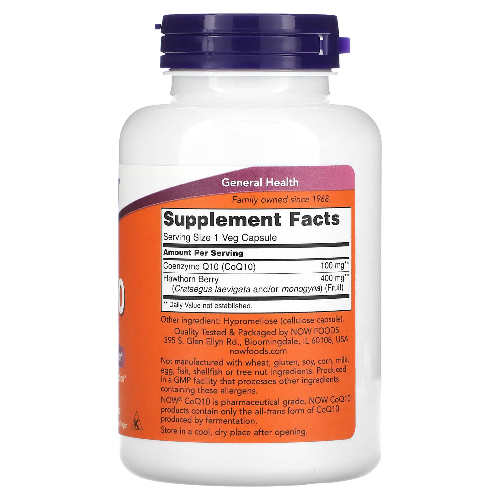 CoQ10 100 mg com espinheiro, 180 cápsulas vegetais, Now Foods