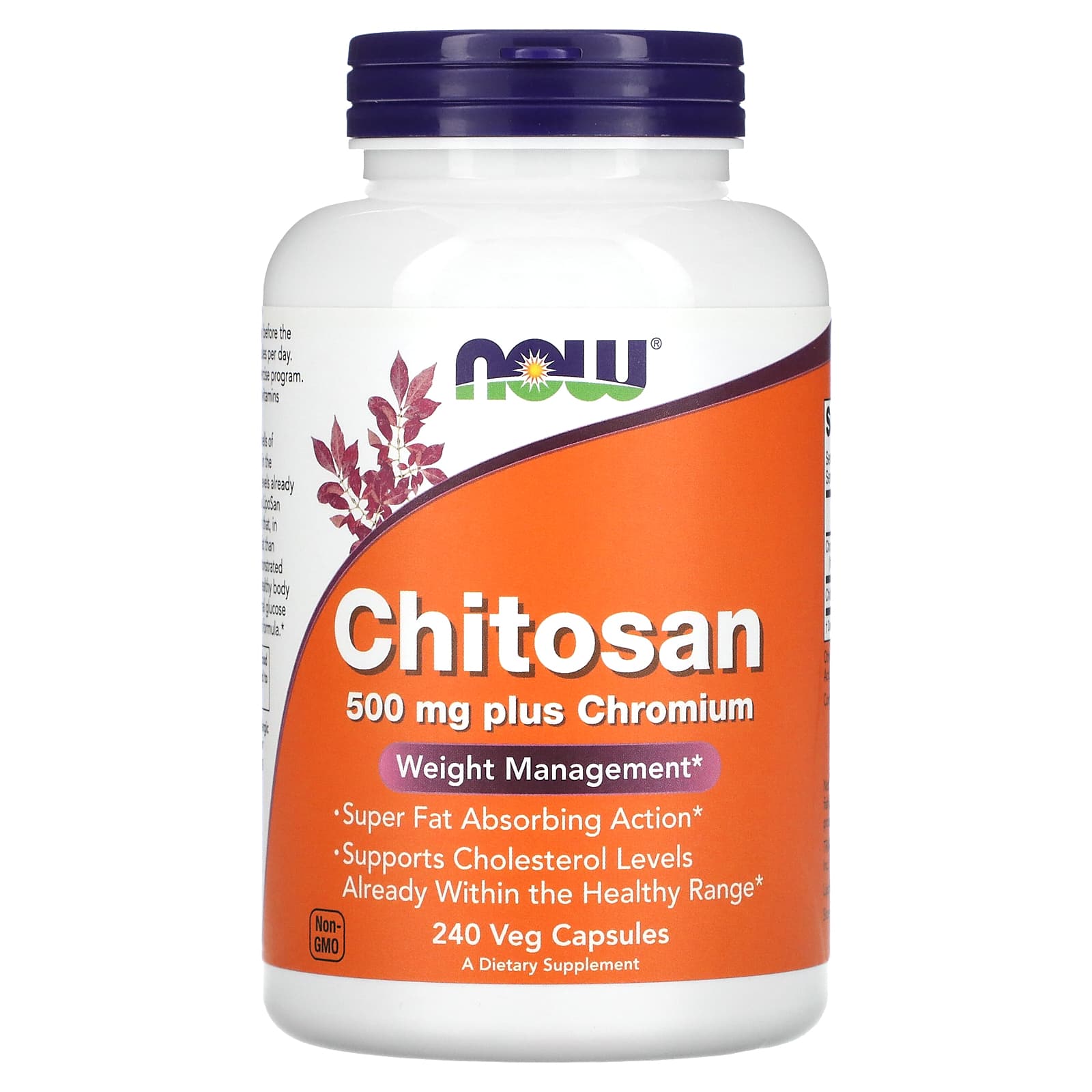 Quitosana - 500mg Mais Cromo, 240 vcaps, Now Foods