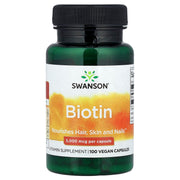 Biotina, 5,000 mcg, 100 Cápsulas Veganas, Swanson