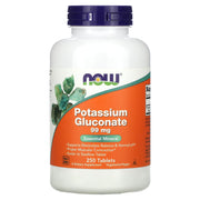 Gluconato de Potássio - 99mg, 250 comprimidos, Now Foods