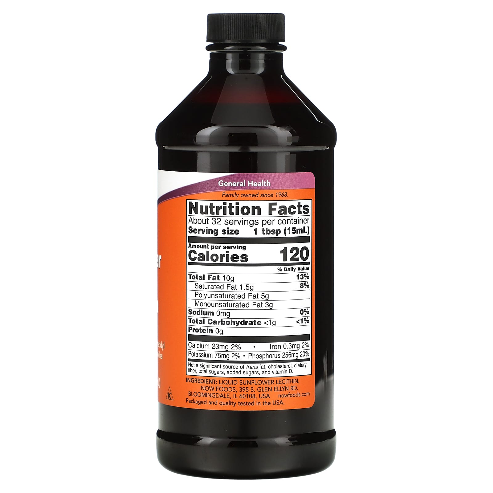 Lecitina de Girassol - Líquida, 473 ml., Now Foods