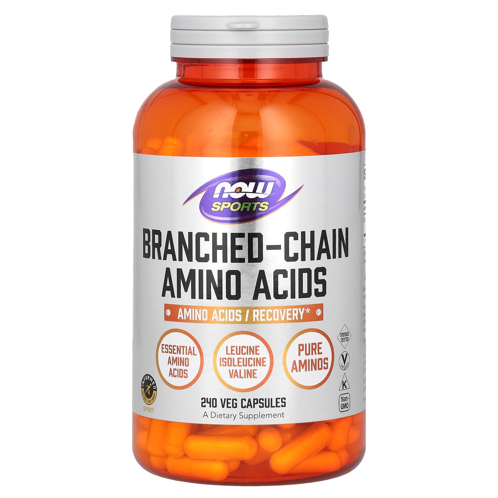Aminoácidos de cadeia ramificada, 240 vcaps, Now Foods
