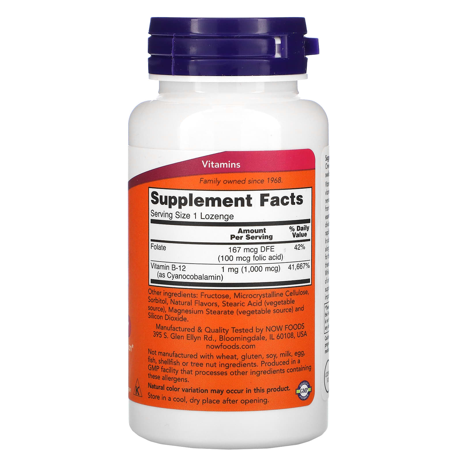 Vitamina B-12, 1000 mcg, 250 pastilhas, Now Foods