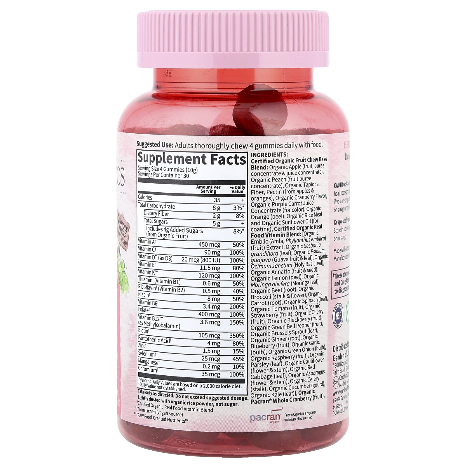 Mykind Women's Multi Gummies, Berry - 120 balas de goma veganas, Garden of Life
