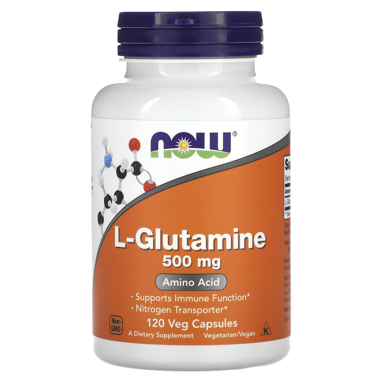 L-Glutamina - 500mg, 120 vcaps, Now Foods