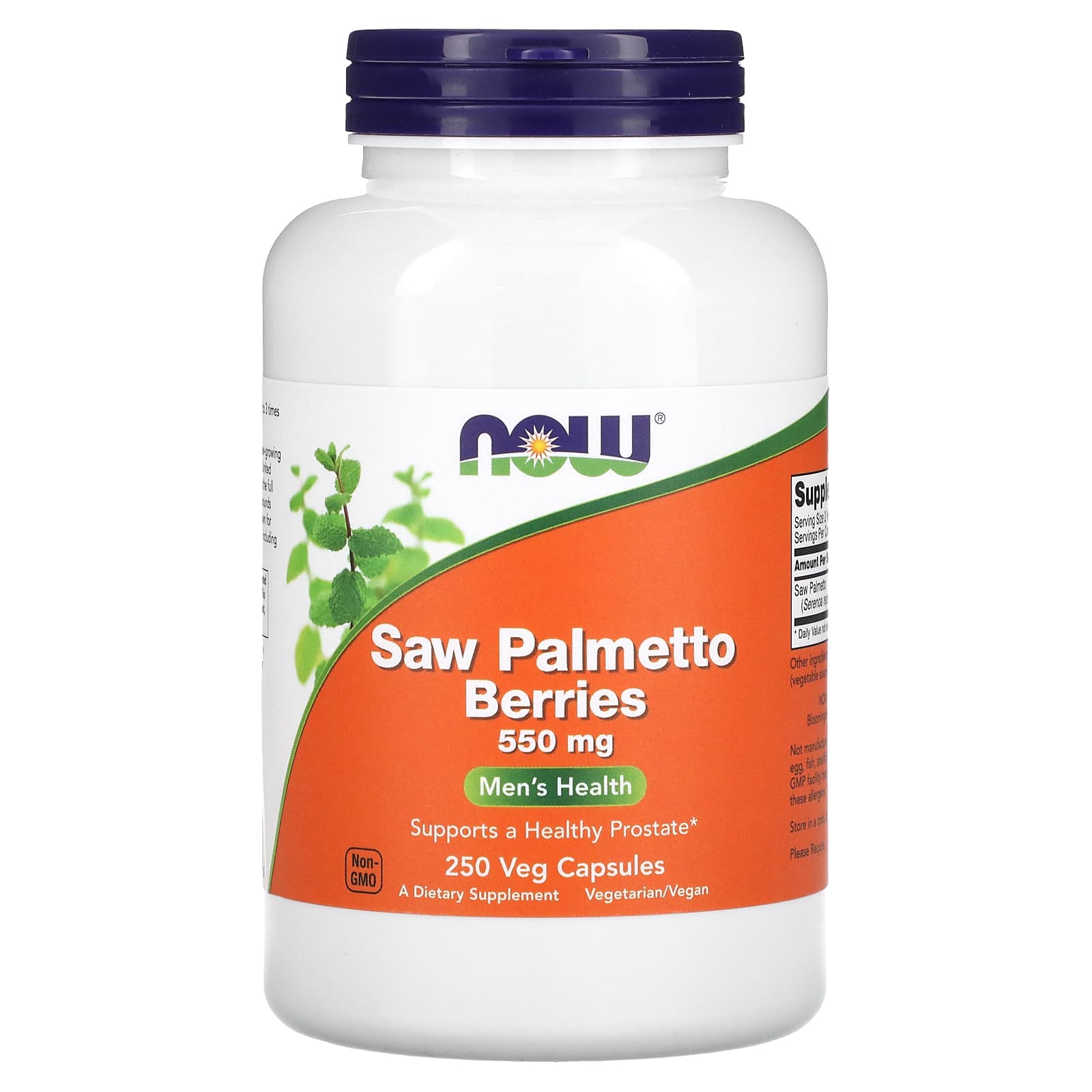 Bagas de Saw Palmetto - 550 mg, 250 vcaps, Now Foods