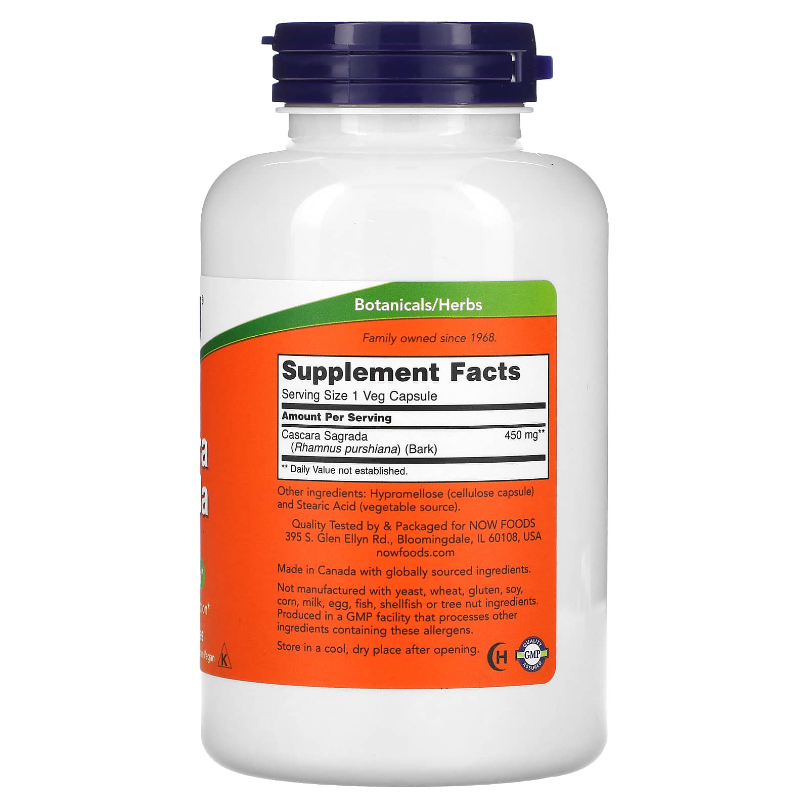 Cáscara Sagrada - 450mg, 250 vcaps, Now Foods