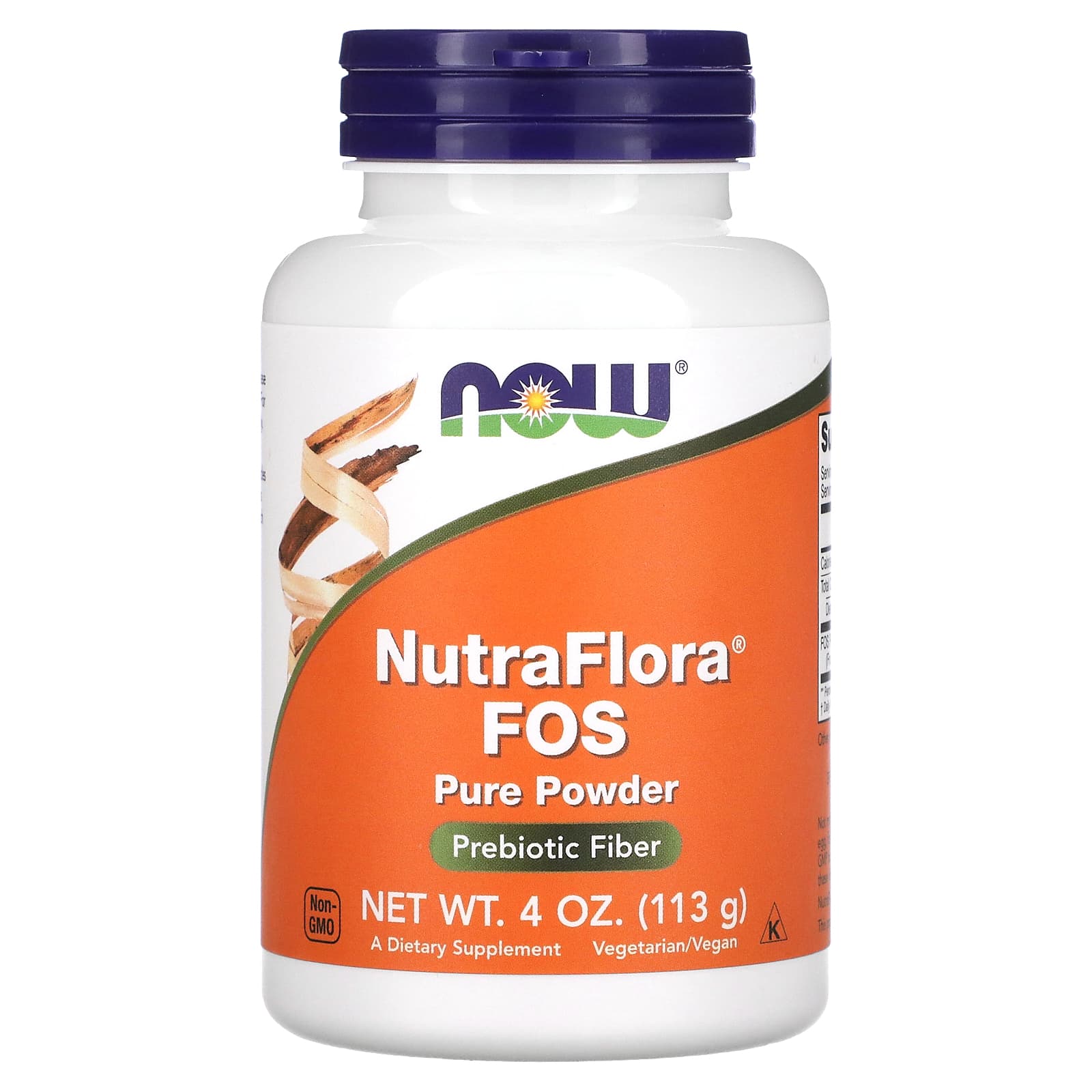 NutraFlora FOS, Pó Puro, 113 gramas, Now Foods