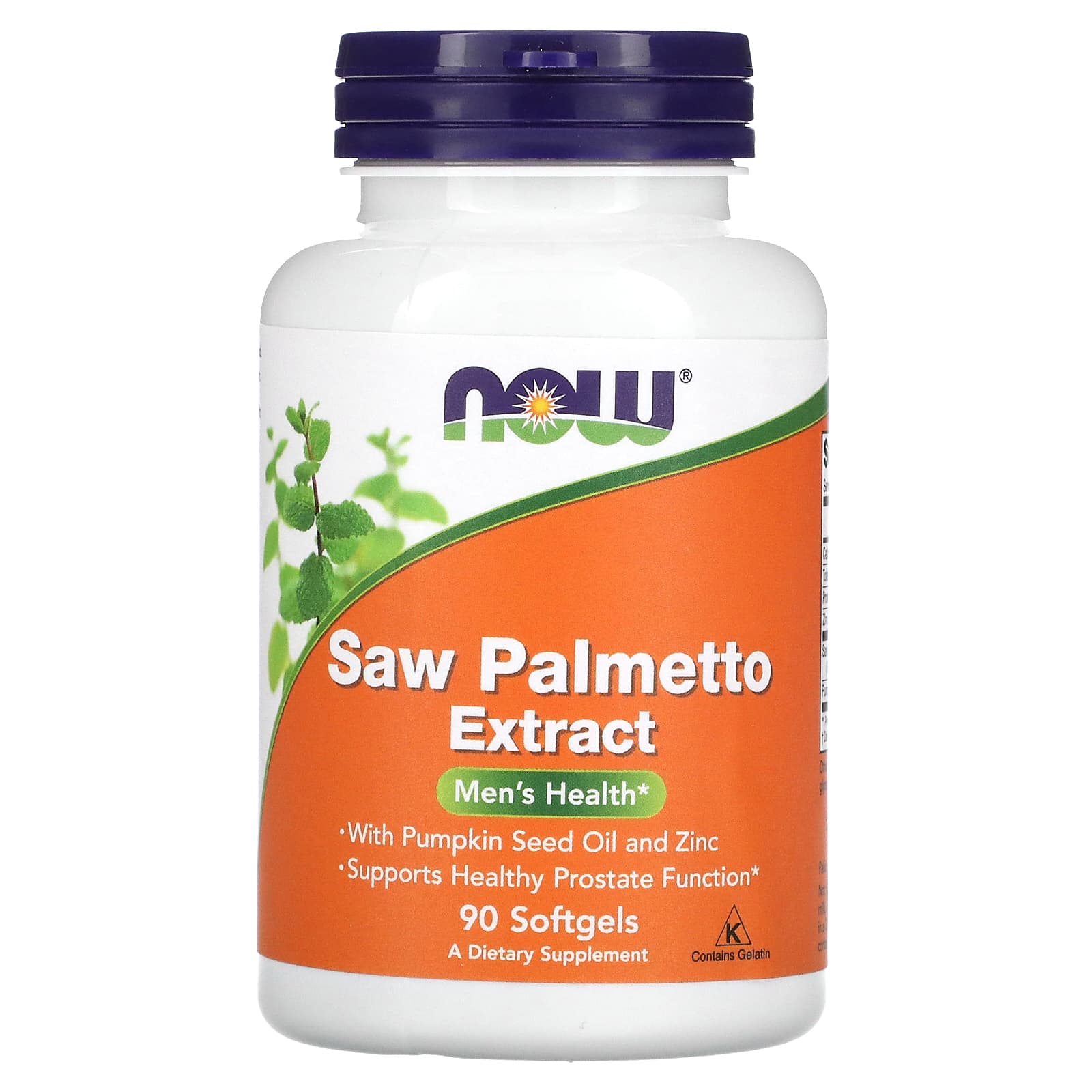 Extrato de Saw Palmetto com óleo de semente de abóbora e zinco, 80 mg, 90 softgels, Now Foods