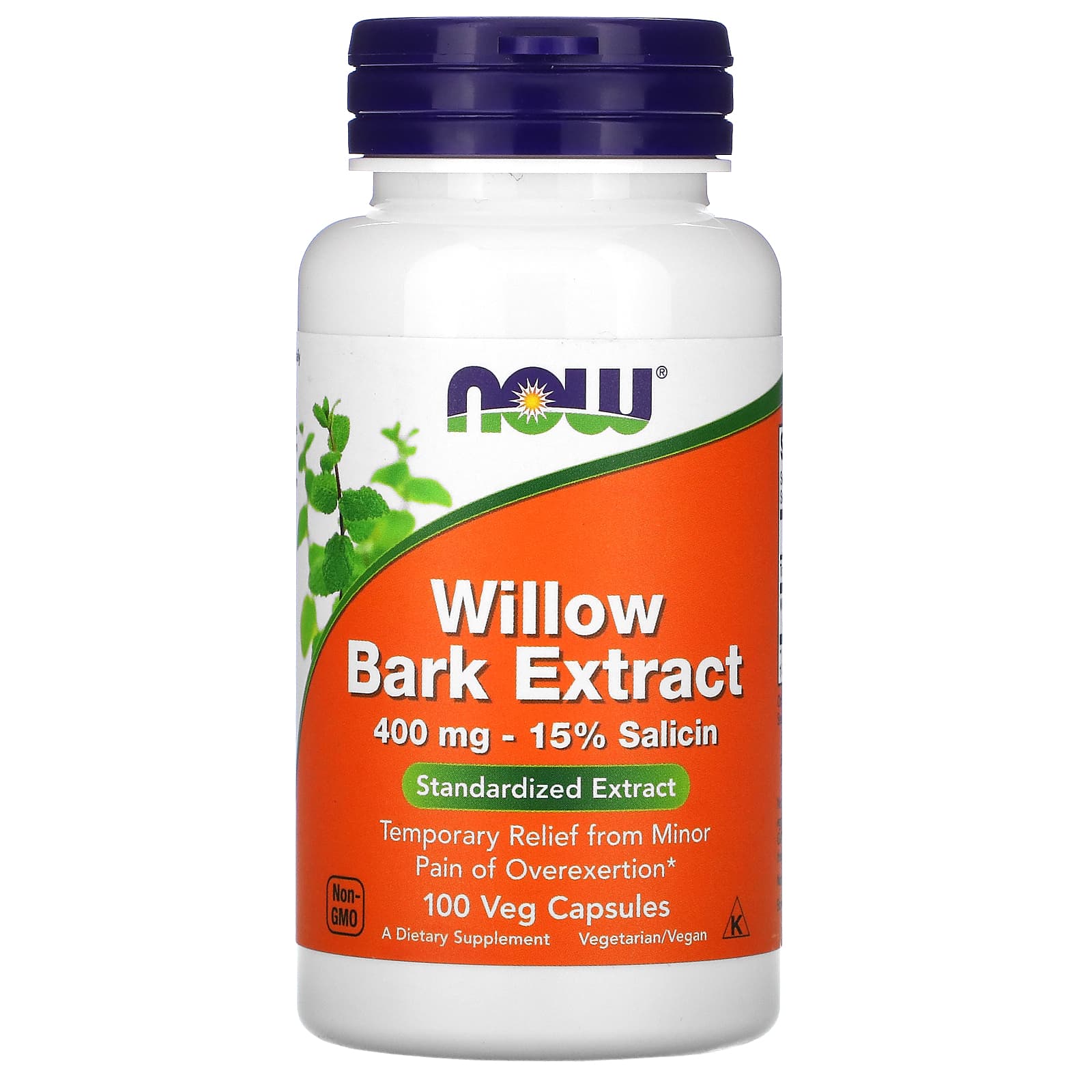 Extrato de casca de salgueiro, 400 mg, 100 caps, Now Foods