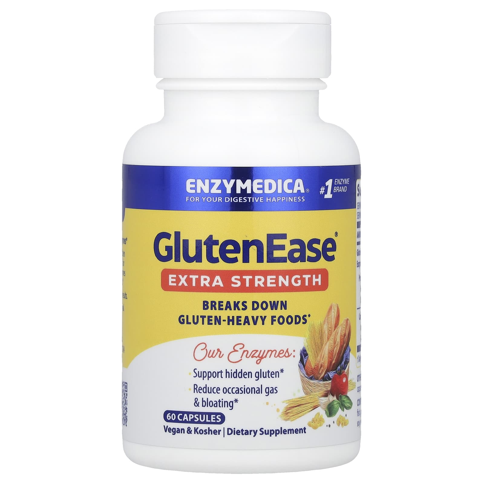 GlutenEase Extra Forte - 60 cápsulas - Enzymedica