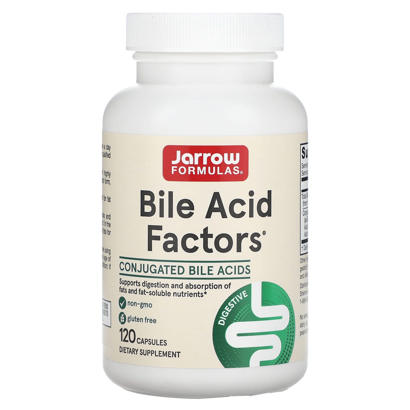Fatores de Ácidos Biliares - 120 cápsulas, Jarrow Formulas