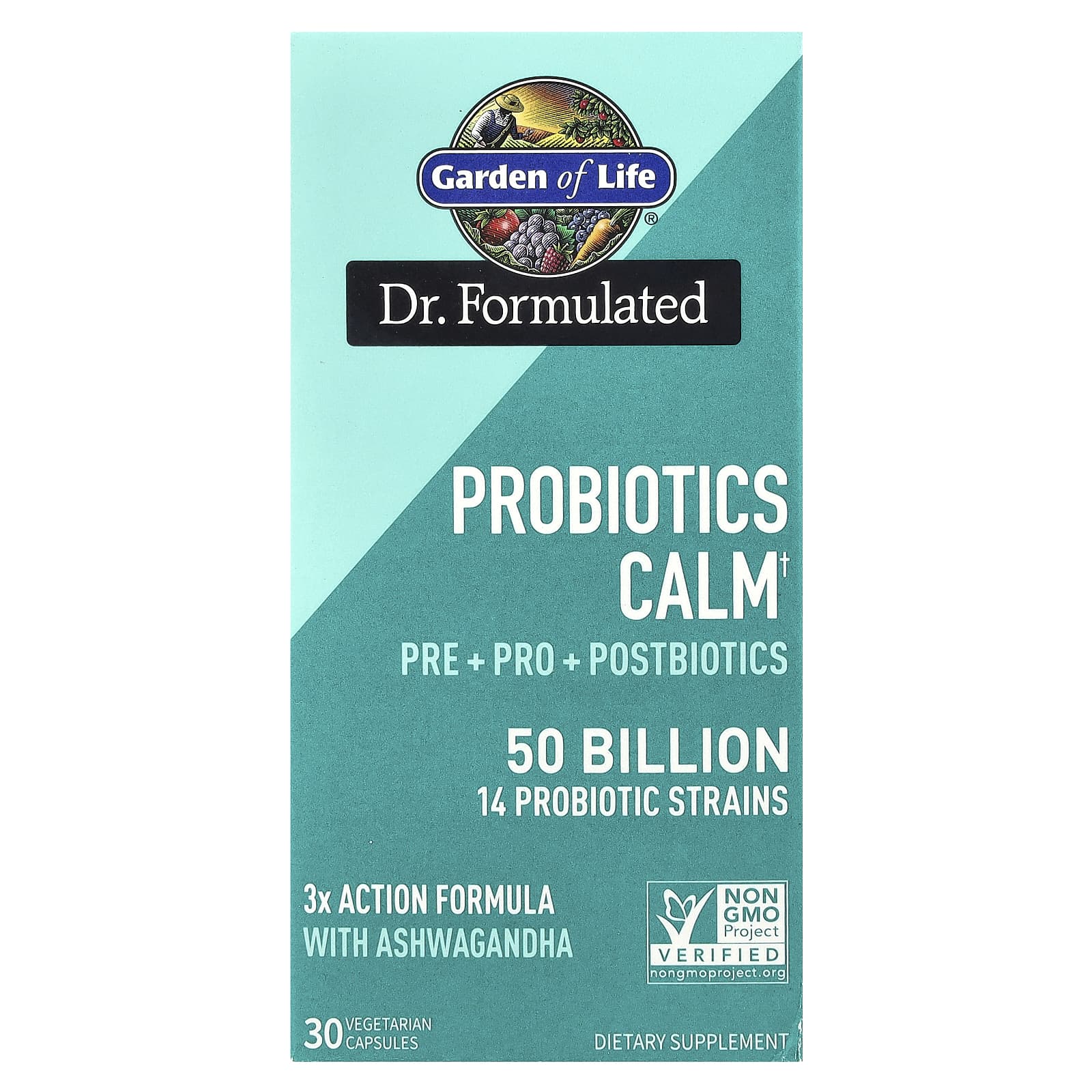 Probióticos Formulados pelo Dr. Calm 50 Billion - 30 cápsulas, Garden of Life