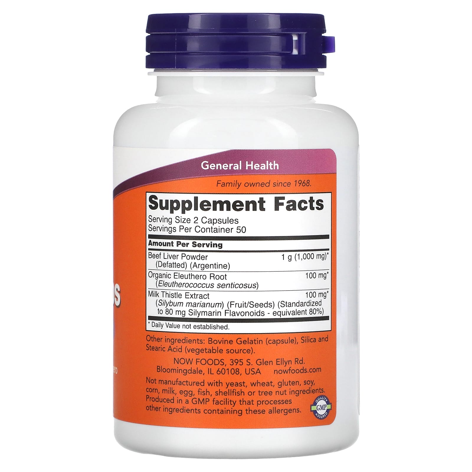 Cápsulas de fígado, 100 caps, Now Foods