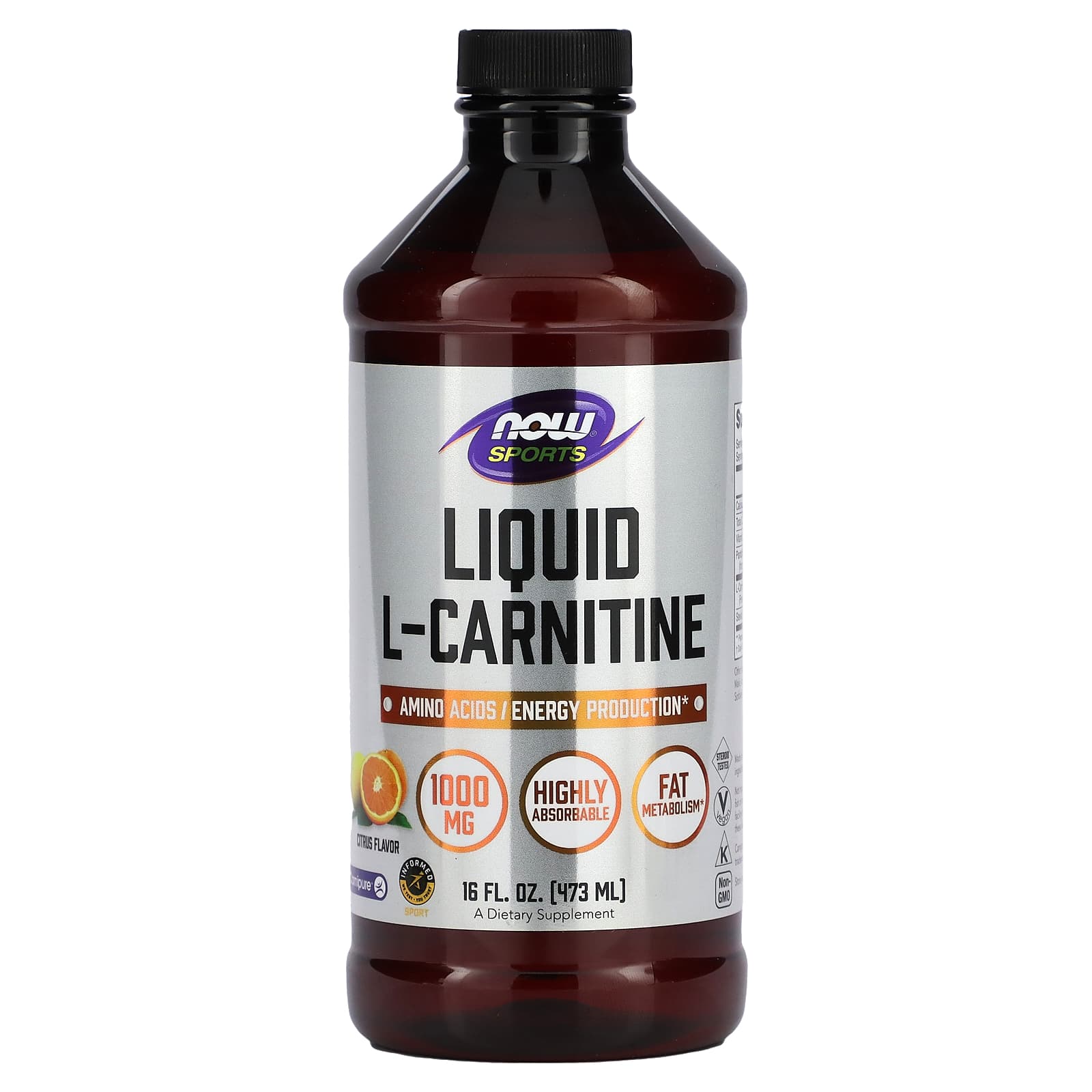 L-Carnitina Líquida, 473 ml., Now Foods