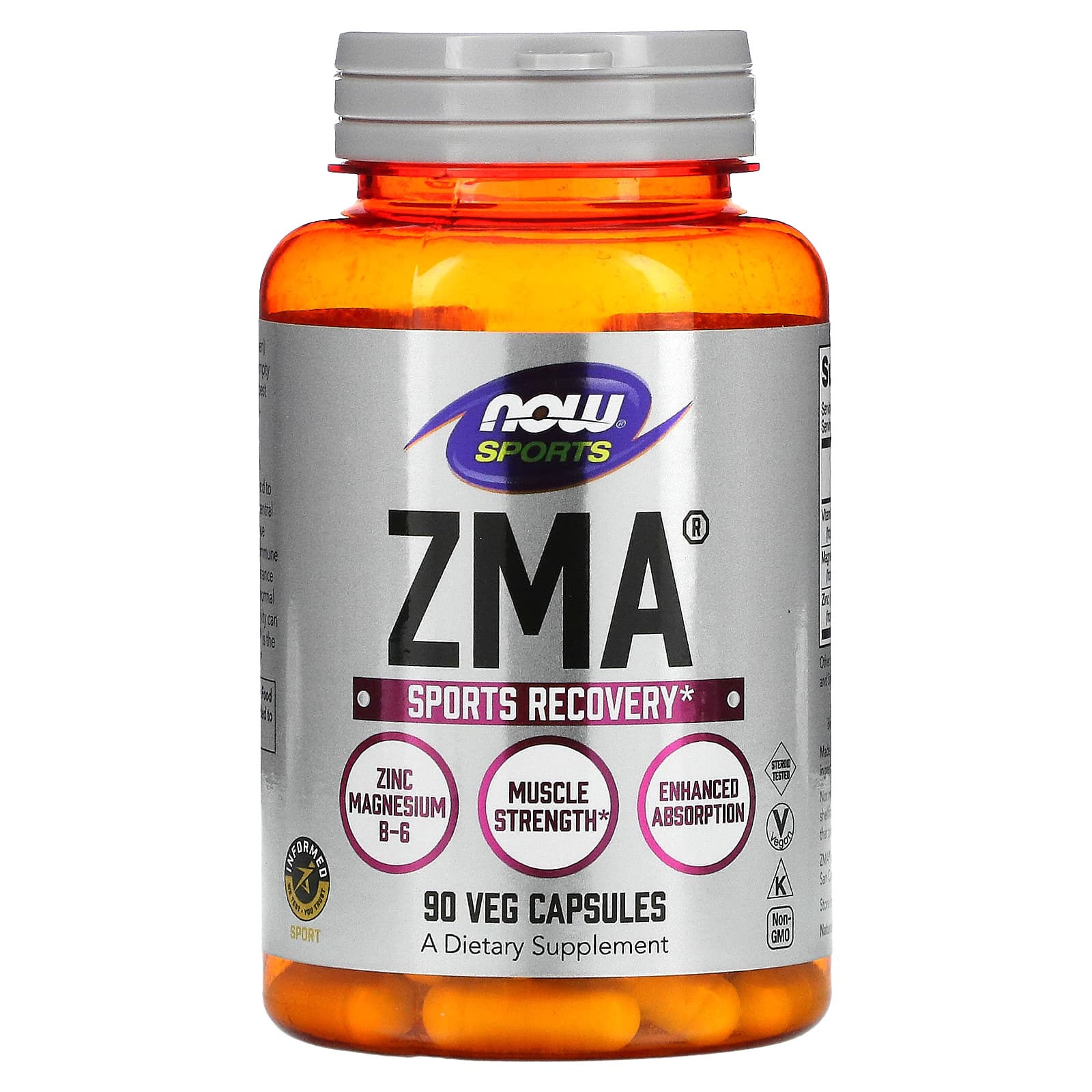 ZMA (Magnésio, Zinco, B6), 90 Cápsulas, Now Foods