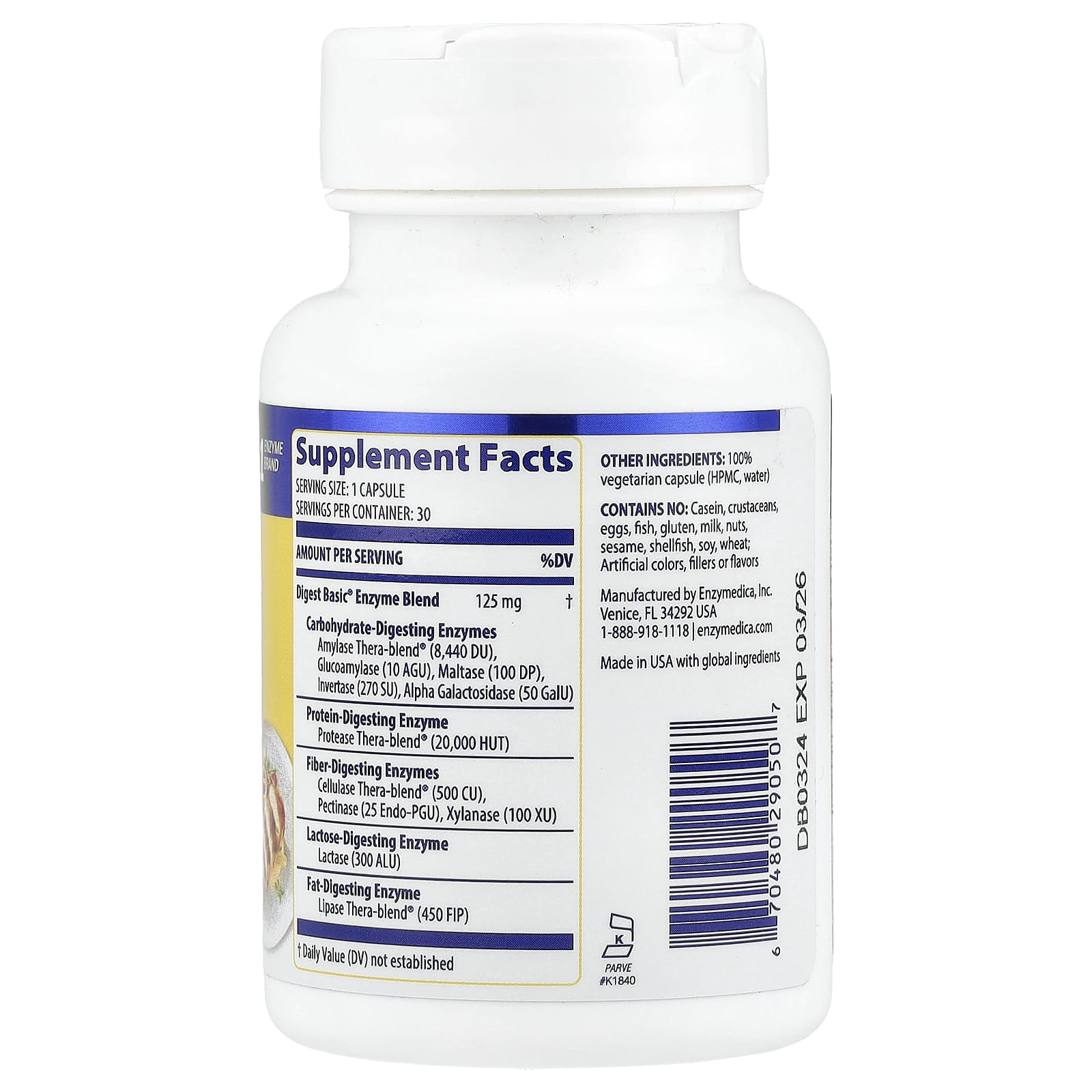 Digest Basic - 30 cápsulas - Enzymedica