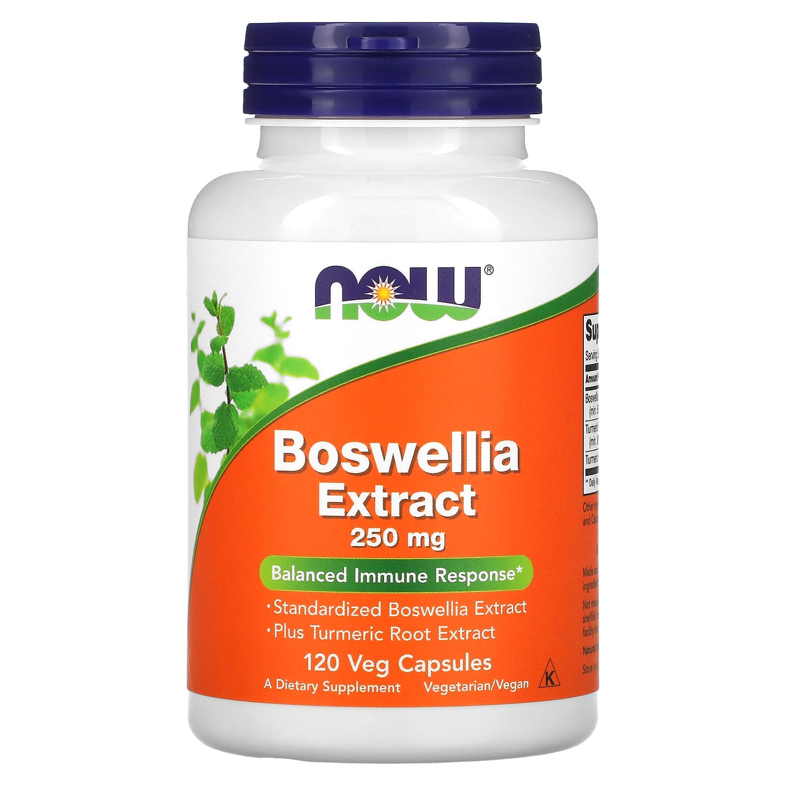Extrato de Boswellia mais Extrato de Raiz de Cúrcuma, 250 mg, 120 vcaps, Now Foods