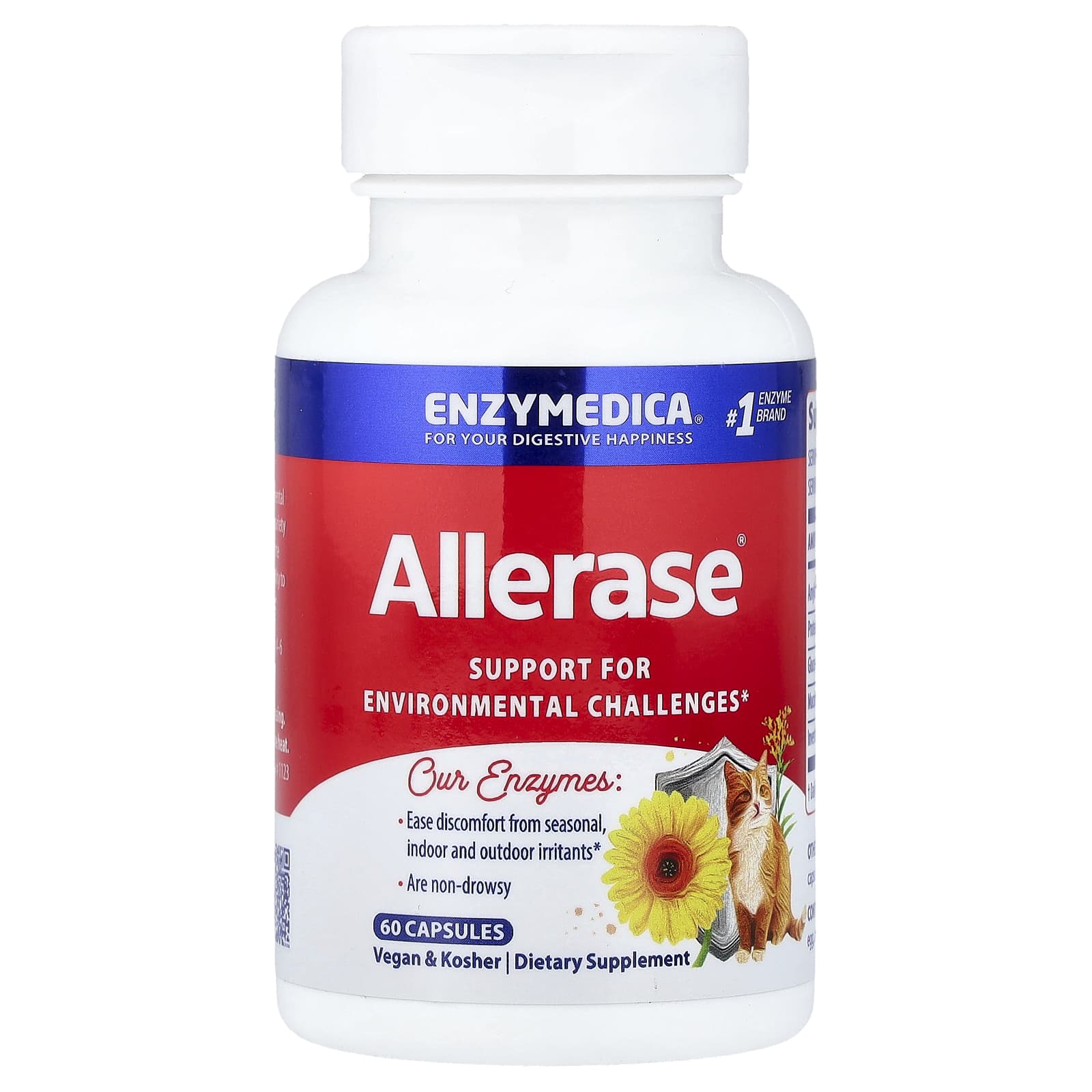 Allerase - 60 cápsulas - Enzymedica