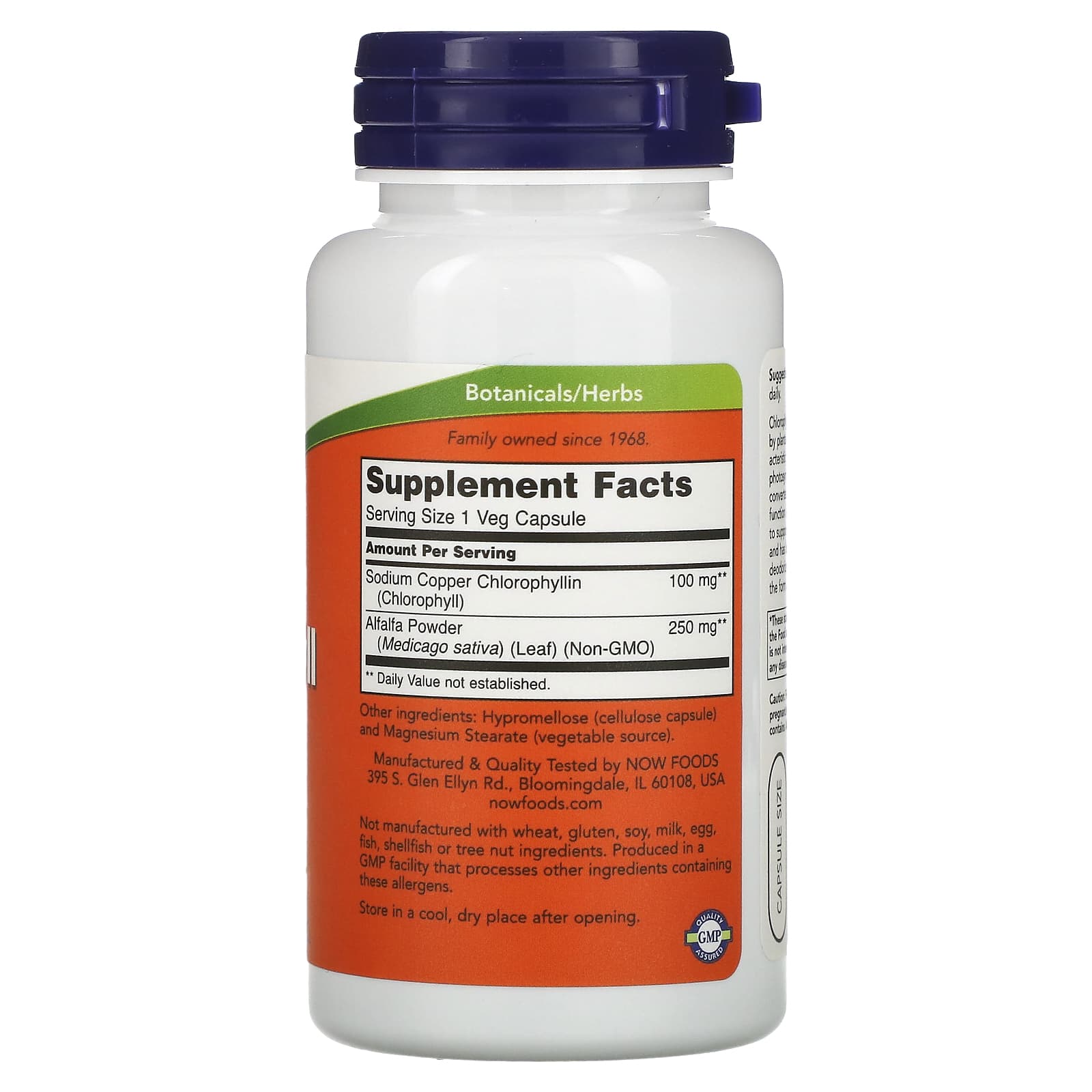 Clorofila, 100mg, 90 vcaps, Now Foods