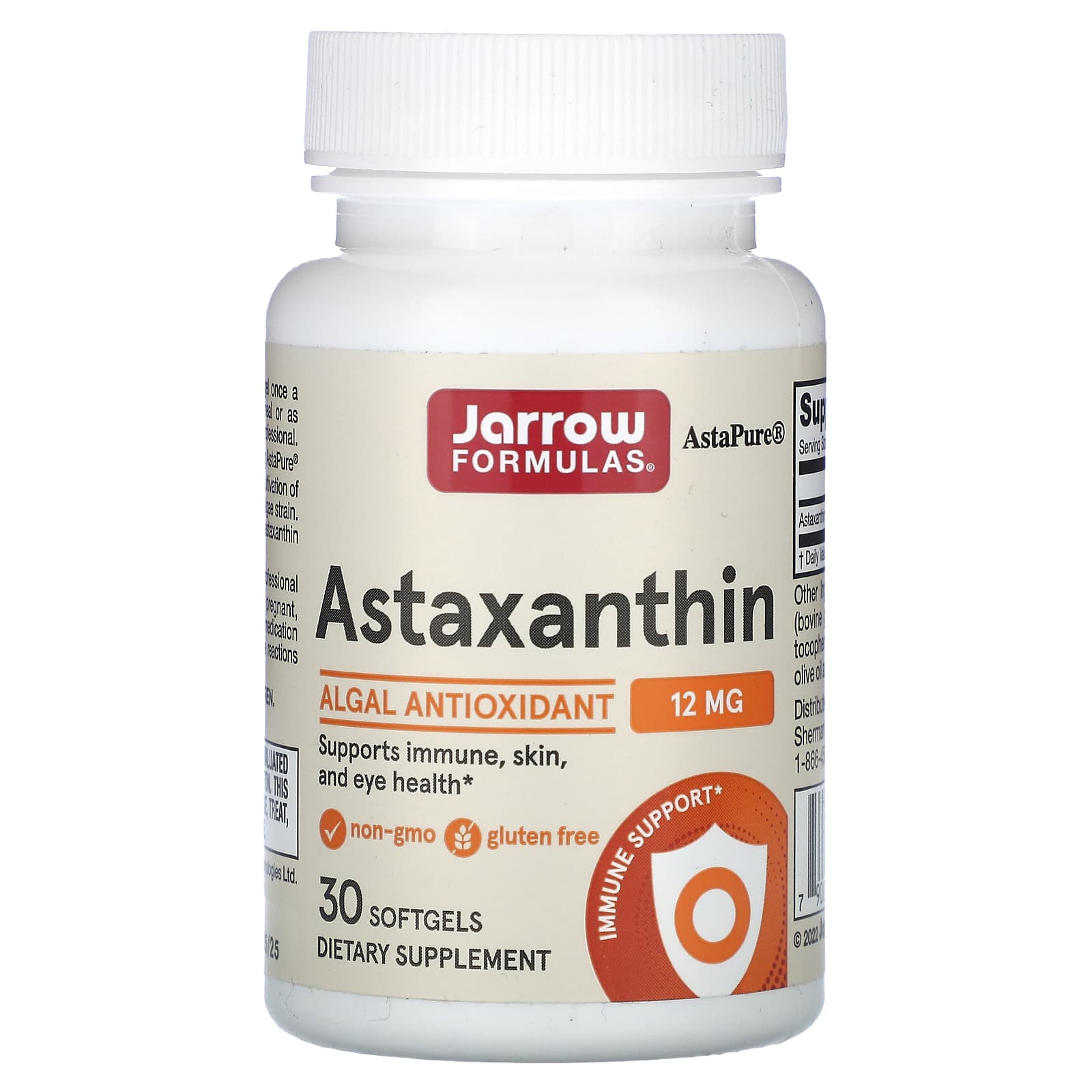 Astaxantina 12 mg, 30 cápsulas, Jarrow Formulas