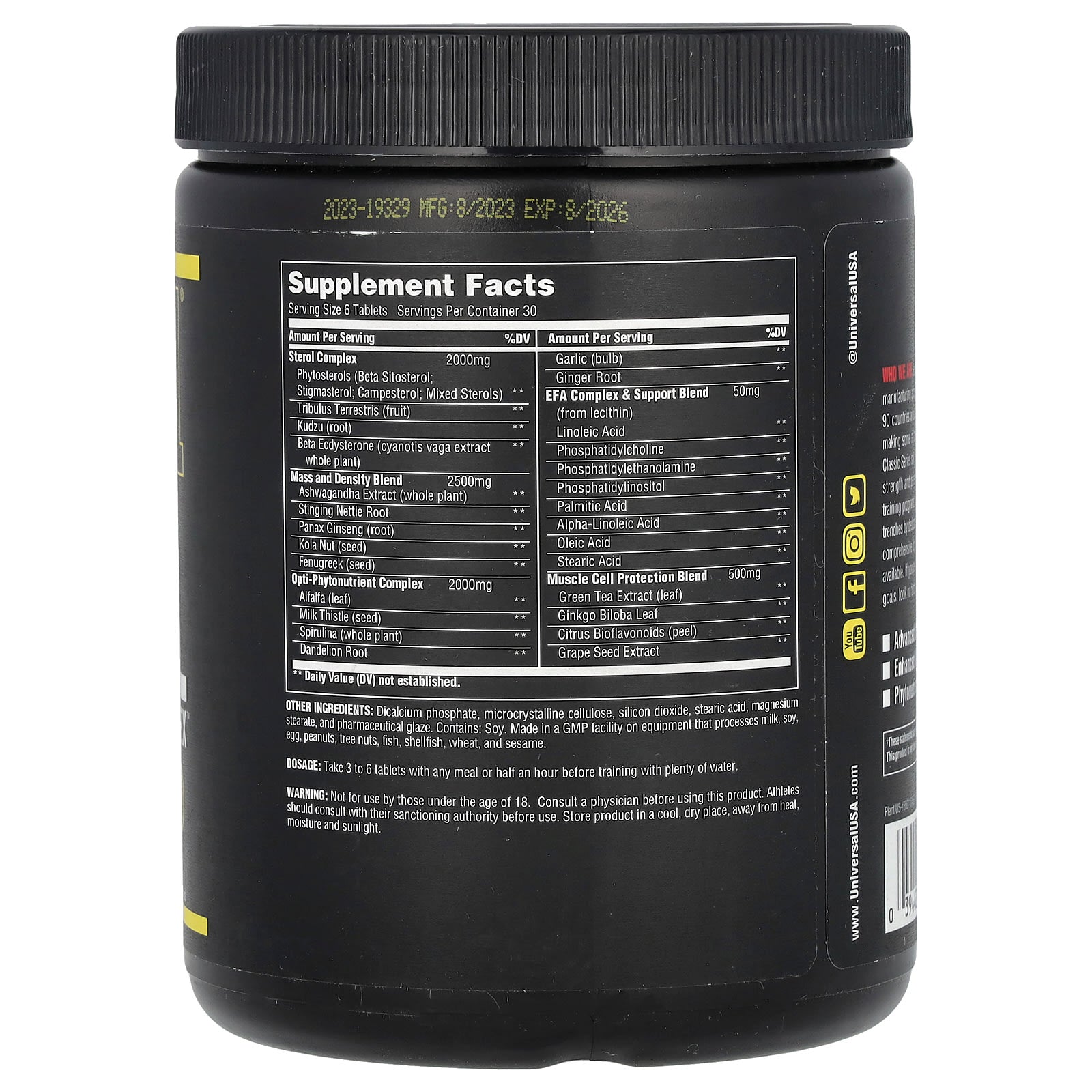 Complexo Natural de Esterol - 180 comprimidos, Universal Nutrition