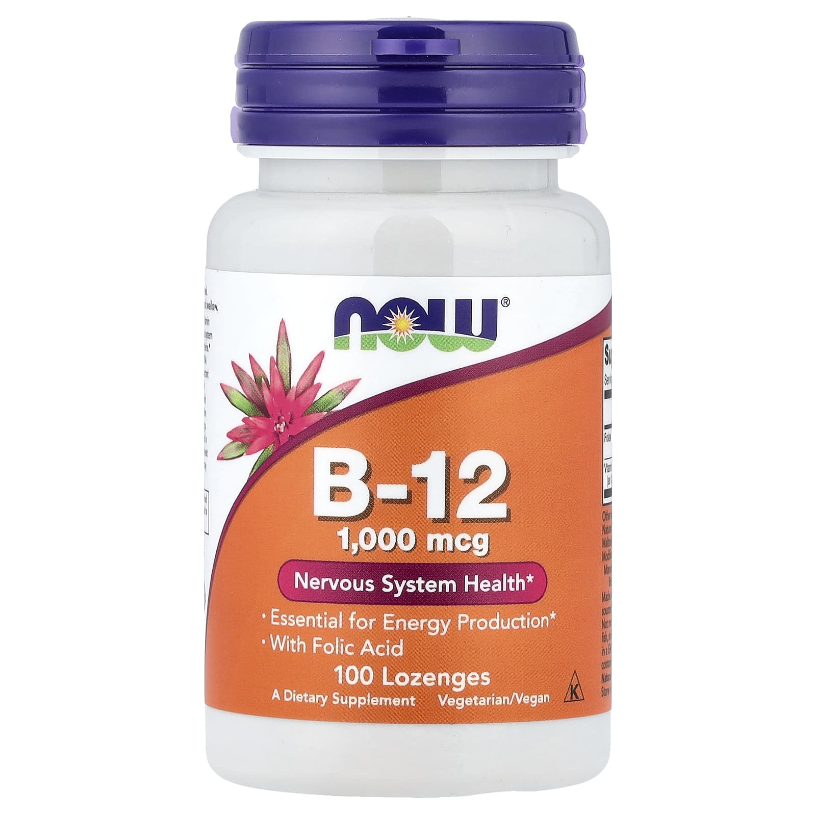 Vitamina B-12 - 1000mcg, 100 lozenges, Now Foods