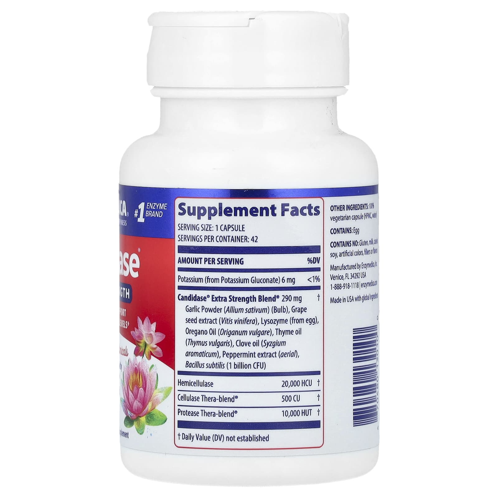 Candidase Extra Forte - 42 cápsulas - Enzymedica