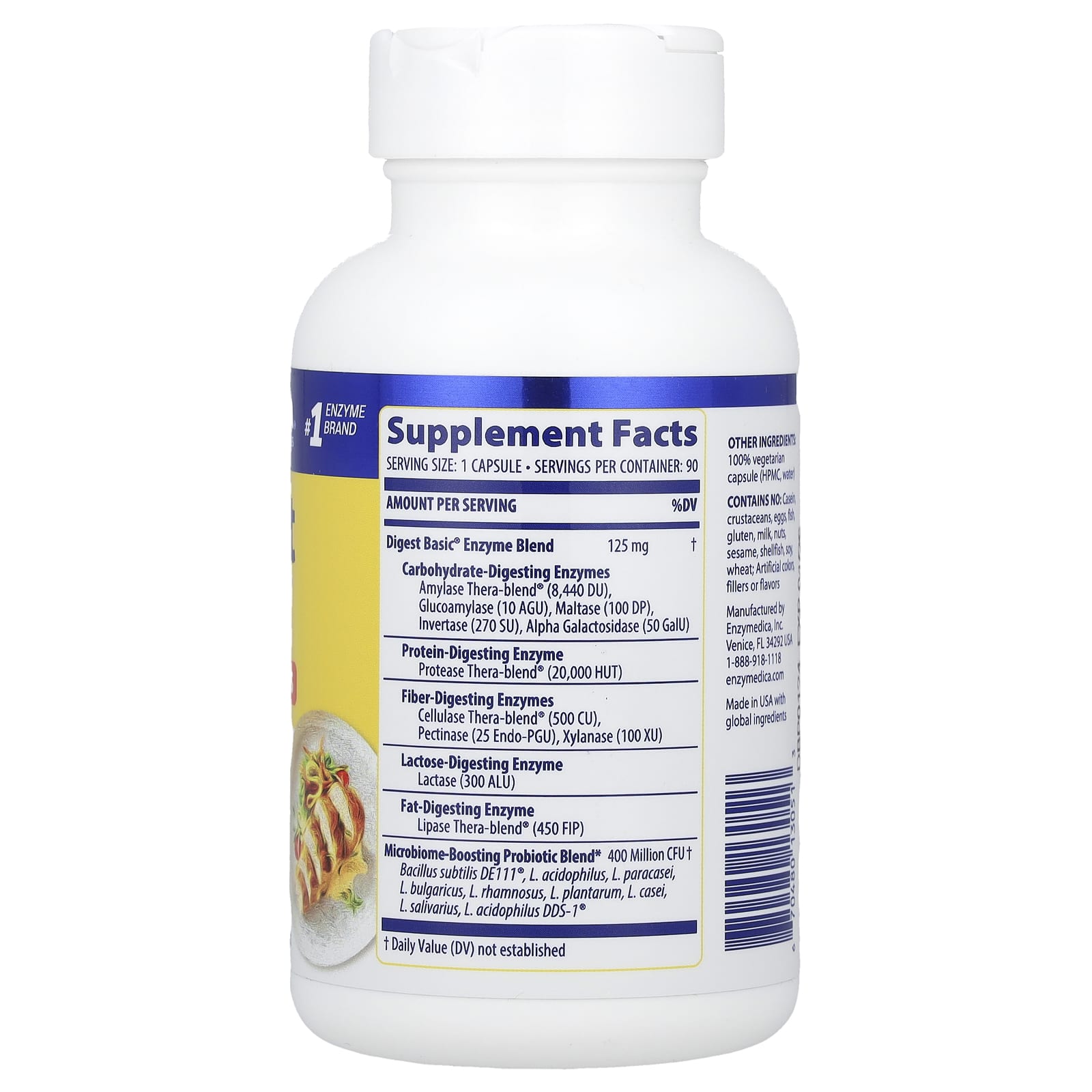 Digest Básico + Probióticos - 90 cápsulas - Enzymedica
