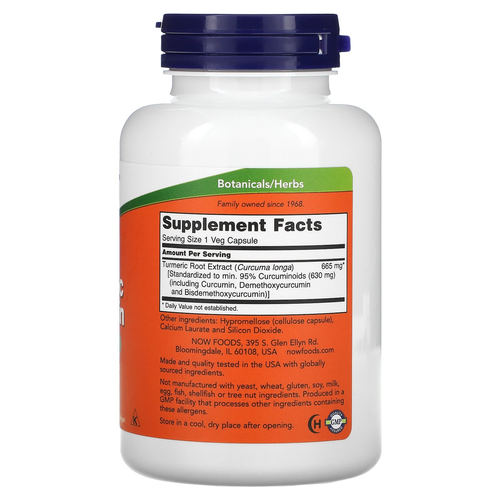Cúrcuma Curcumina, 120 vcaps, Now Foods
