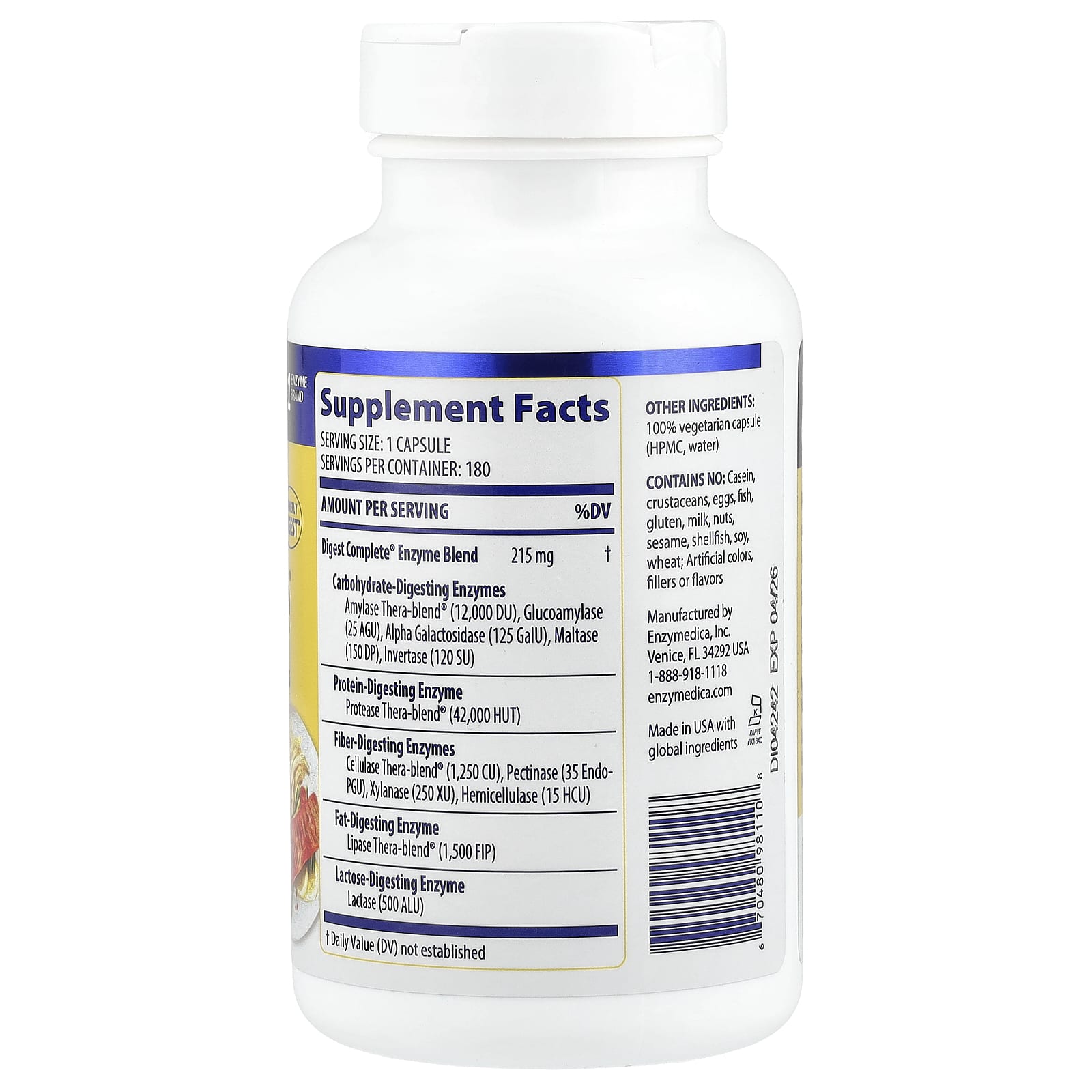 Digest - 180 cápsulas - Enzymedica