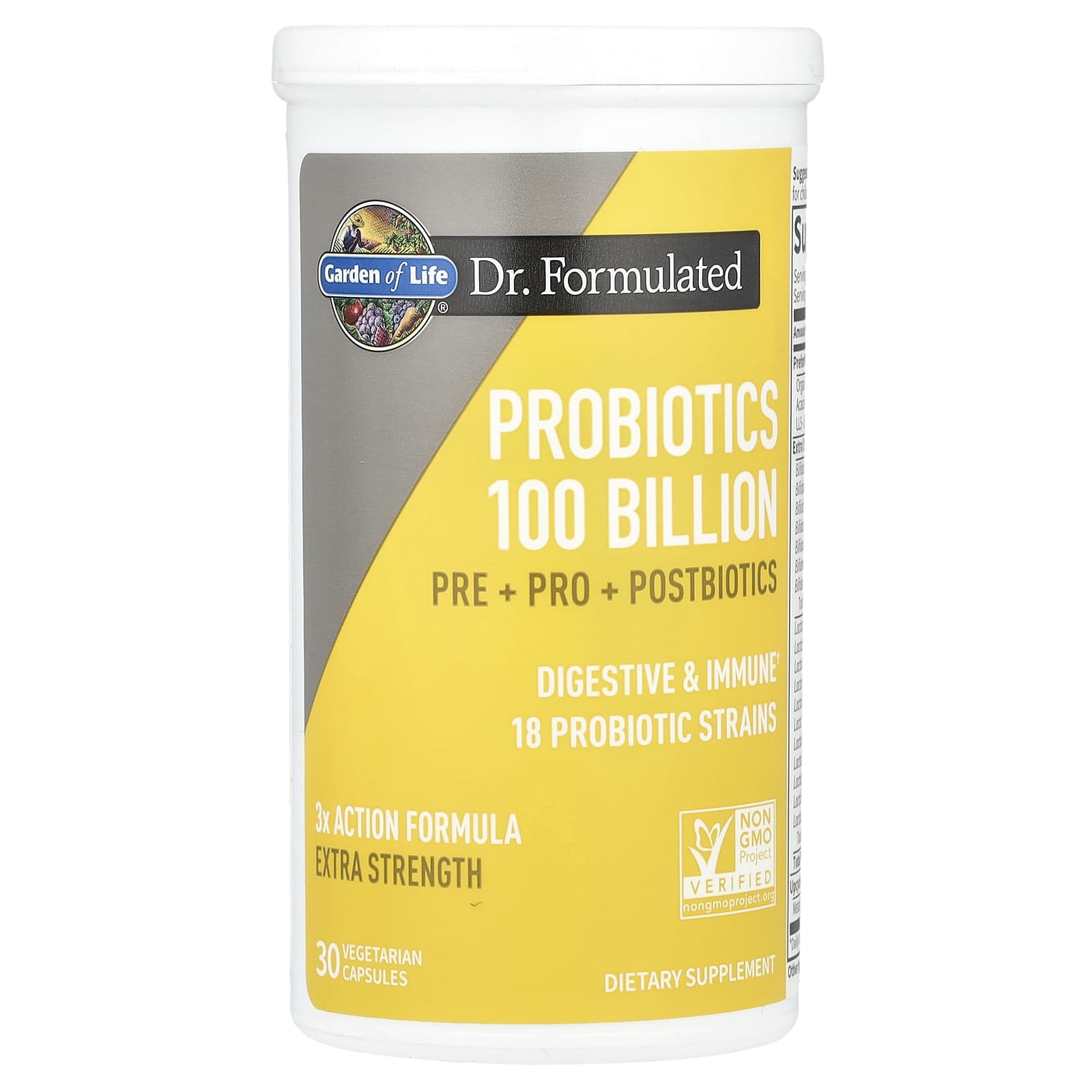 Probióticos Formulados pelo Dr. 100 Bilhões - 30 cápsulas vegetais, Garden of Life