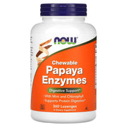 Enzima de mamão - Mastigável, 360 lozenges, Now Foods