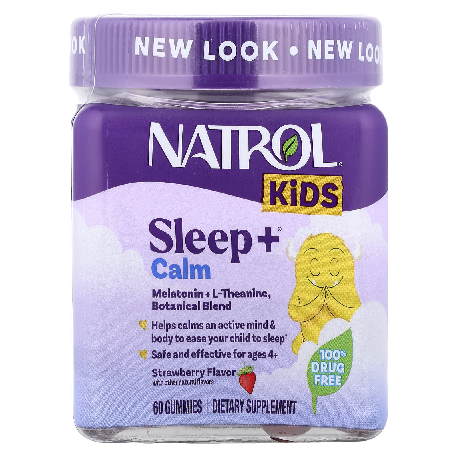 Crianças dormem + calma, Morango - 60 gomas - Natrol