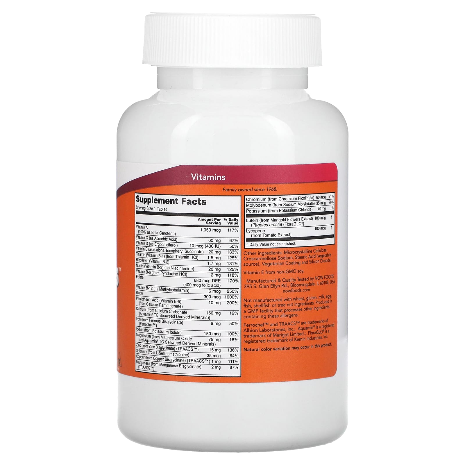 Vitaminas diárias, 250 comprimidos, Now Foods