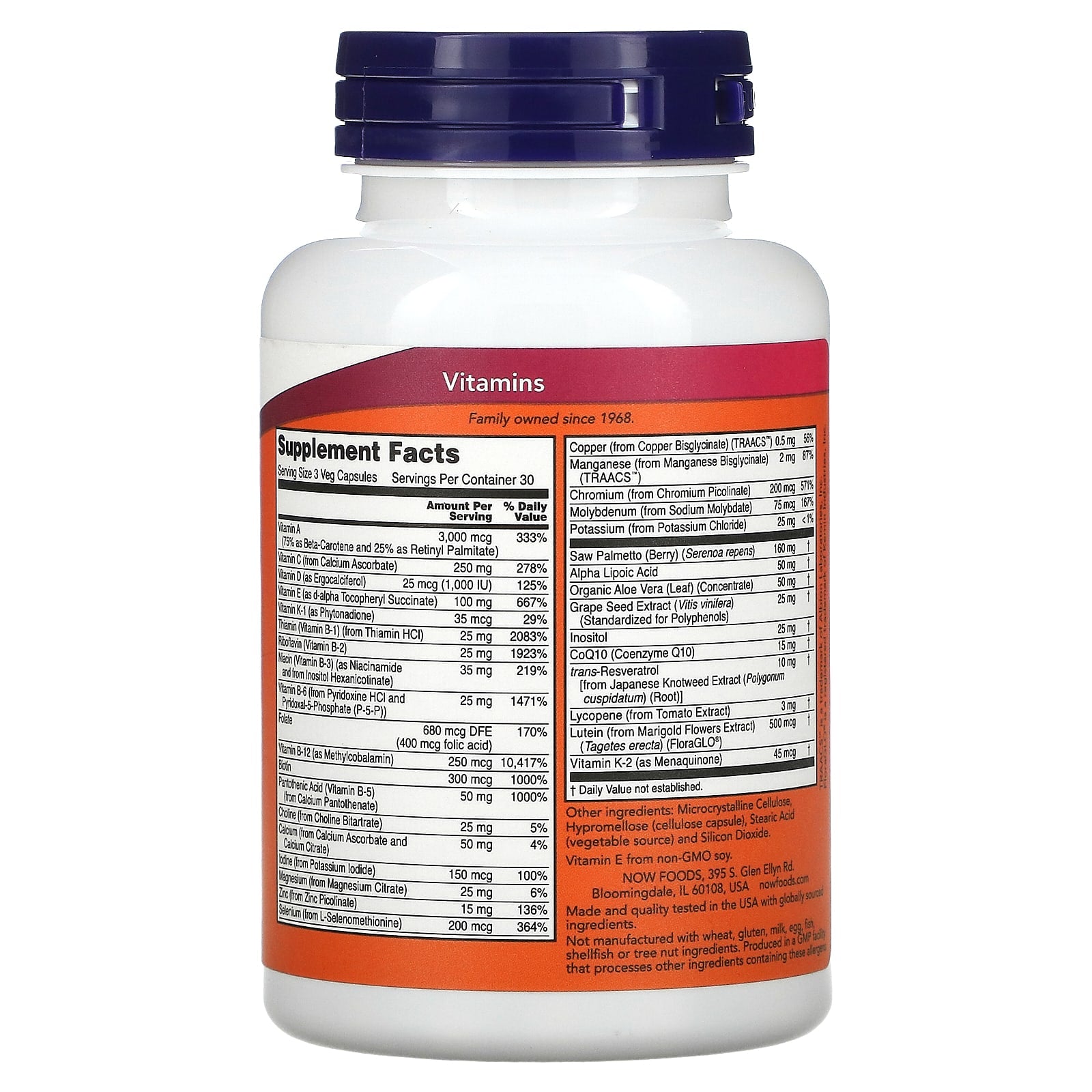 ADAM Multivitamínico para Homens, 90 vcaps, Now Foods