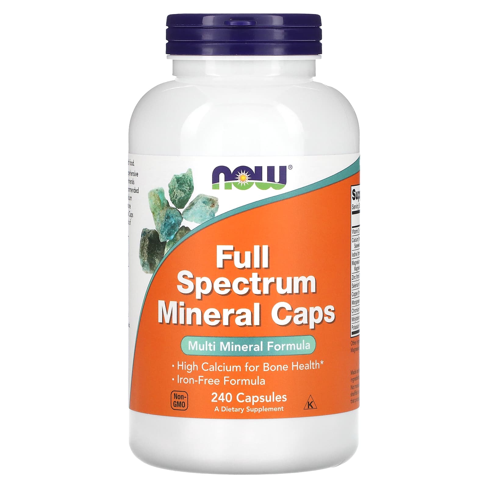 Minerais de espectro completo - sem ferro, 240 caps, Now Foods