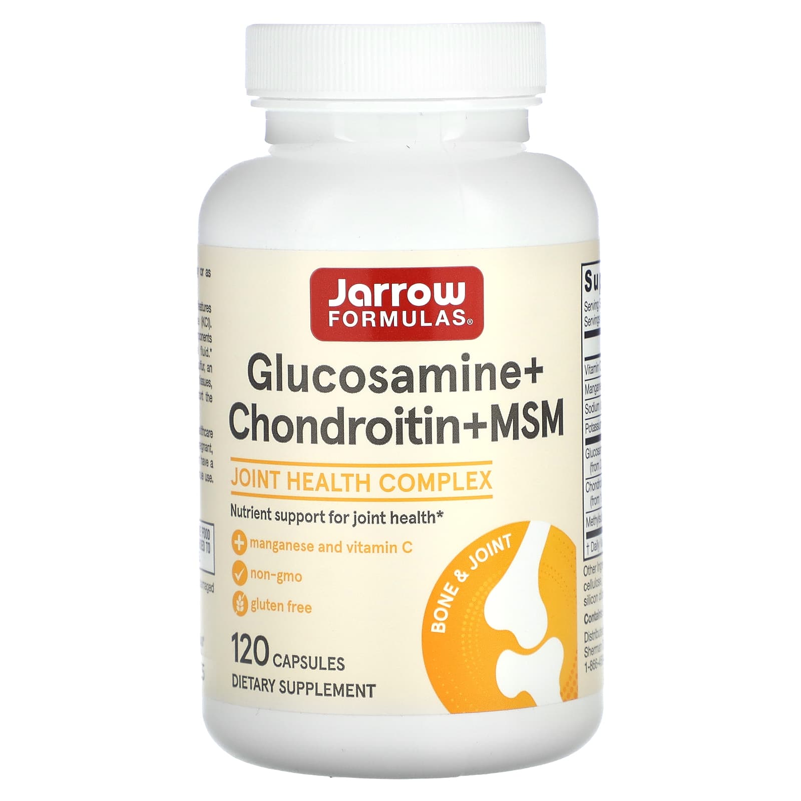Glucosamina + Condroitina + MSM - 120 cápsulas, Jarrow Formulas