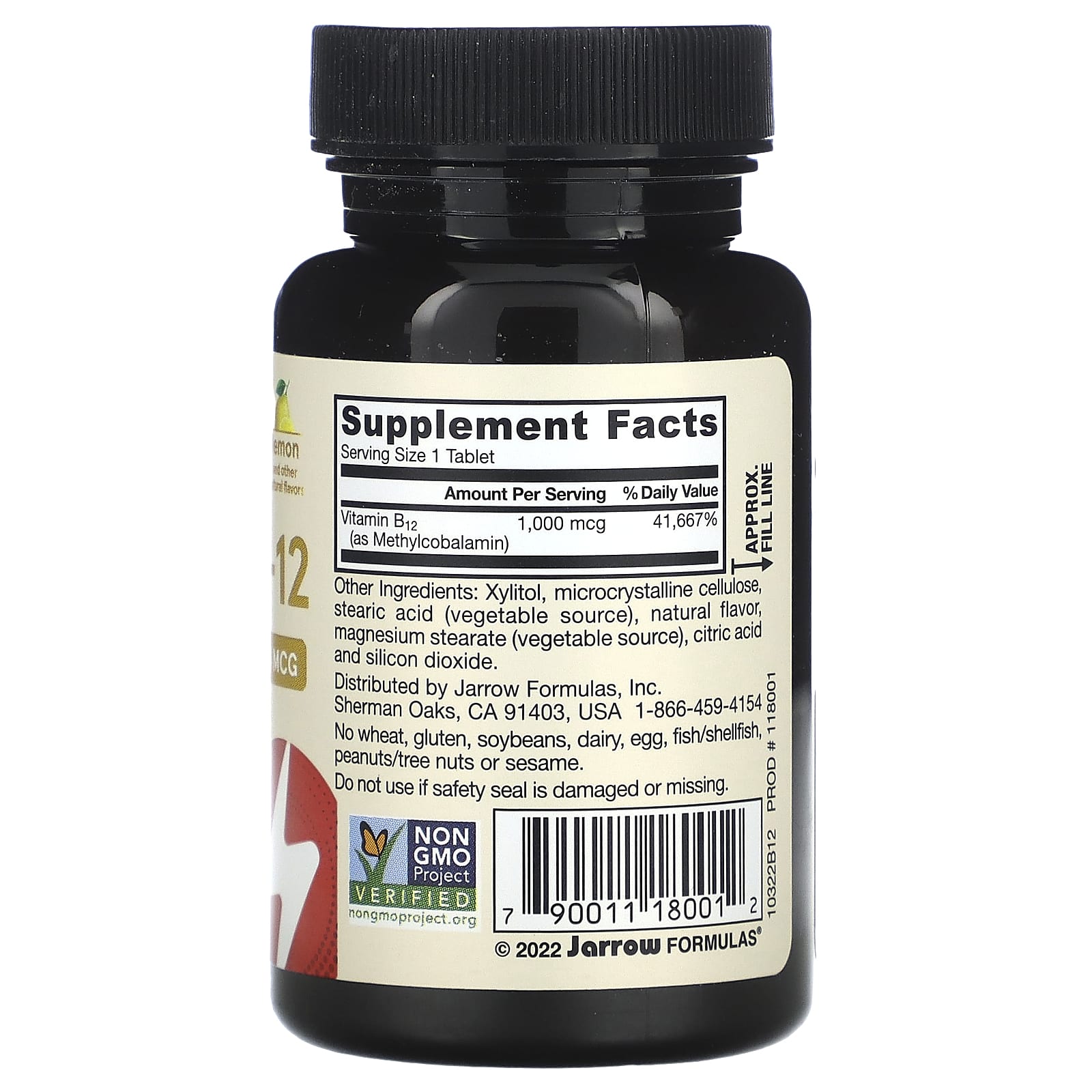 Metil B-12 1000 mcg e Metil Folato 400 mcg, Limão, 100 Comprimidos Mastigáveis, Jarrow Formulas