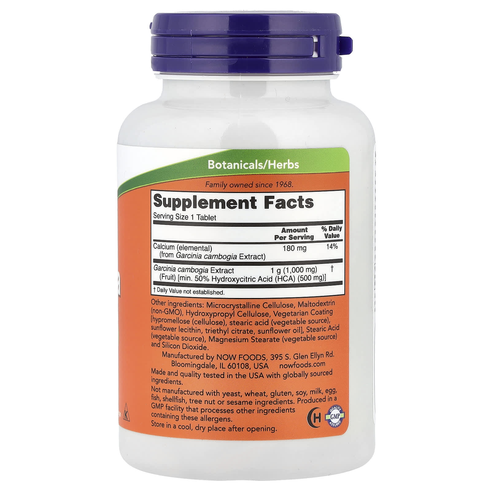 Garcinia 1000 mg, 120 comprimidos, Now Foods