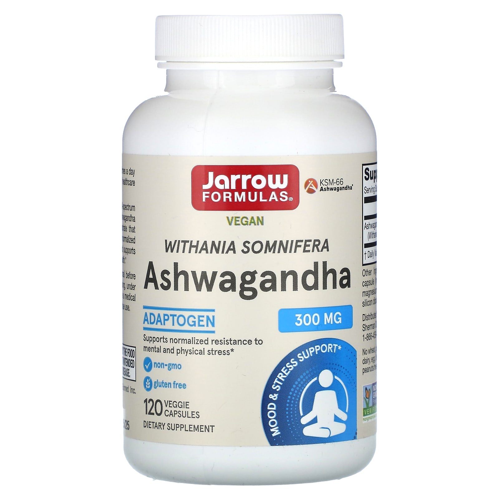 Ashwagandha, 300mg - 120 cápsulas vegetais, Jarrow Formulas
