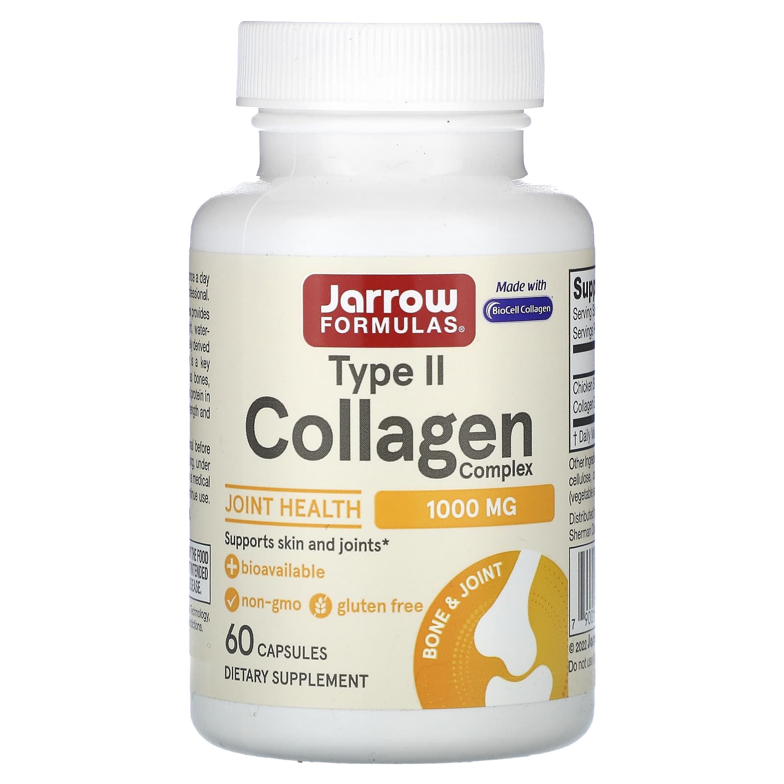 Complexo de Colágeno Tipo II, 1000mg - 60 cápsulas, Jarrow Formulas
