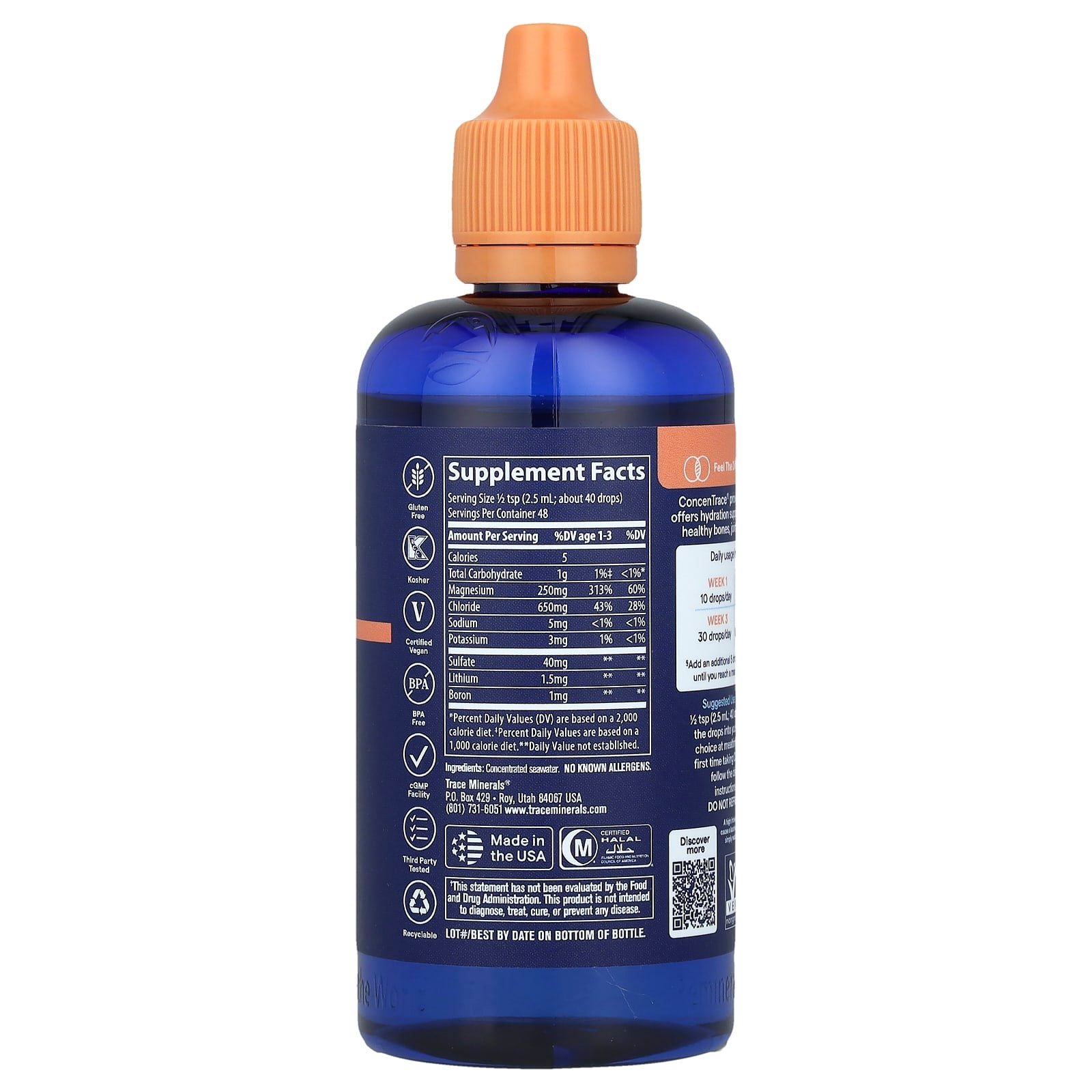 ConcenTrace®, Gotas de Minerais Trace, 4 fl oz (118 ml), Trace Minerals Research