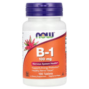 Vitamina B-1 Tiamina, 100mg, 100 comprimidos, Now Foods
