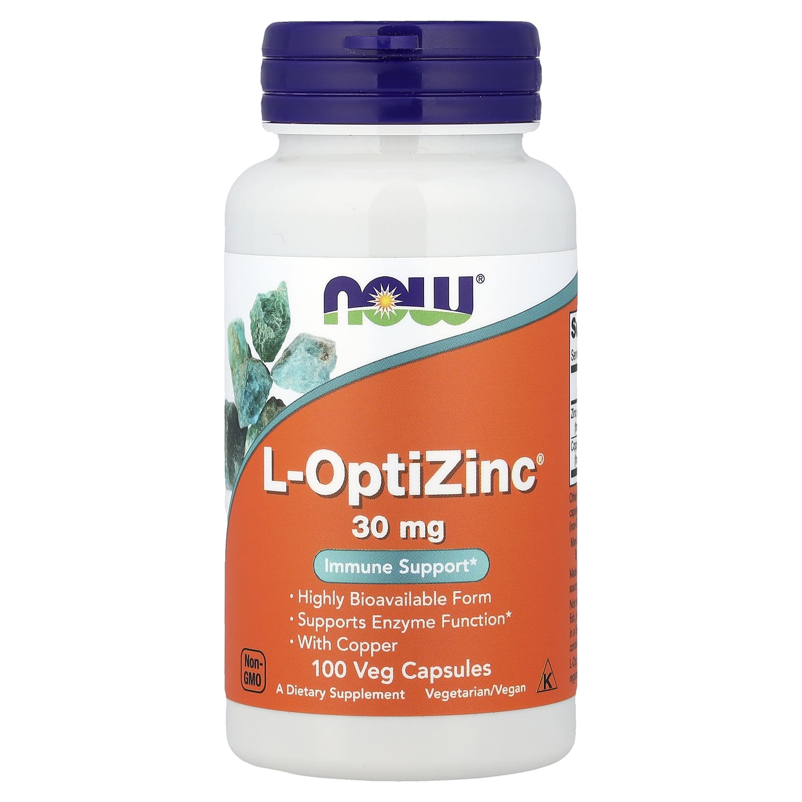 L-OptiZinco, 30mg, 100 vcaps, Now Foods