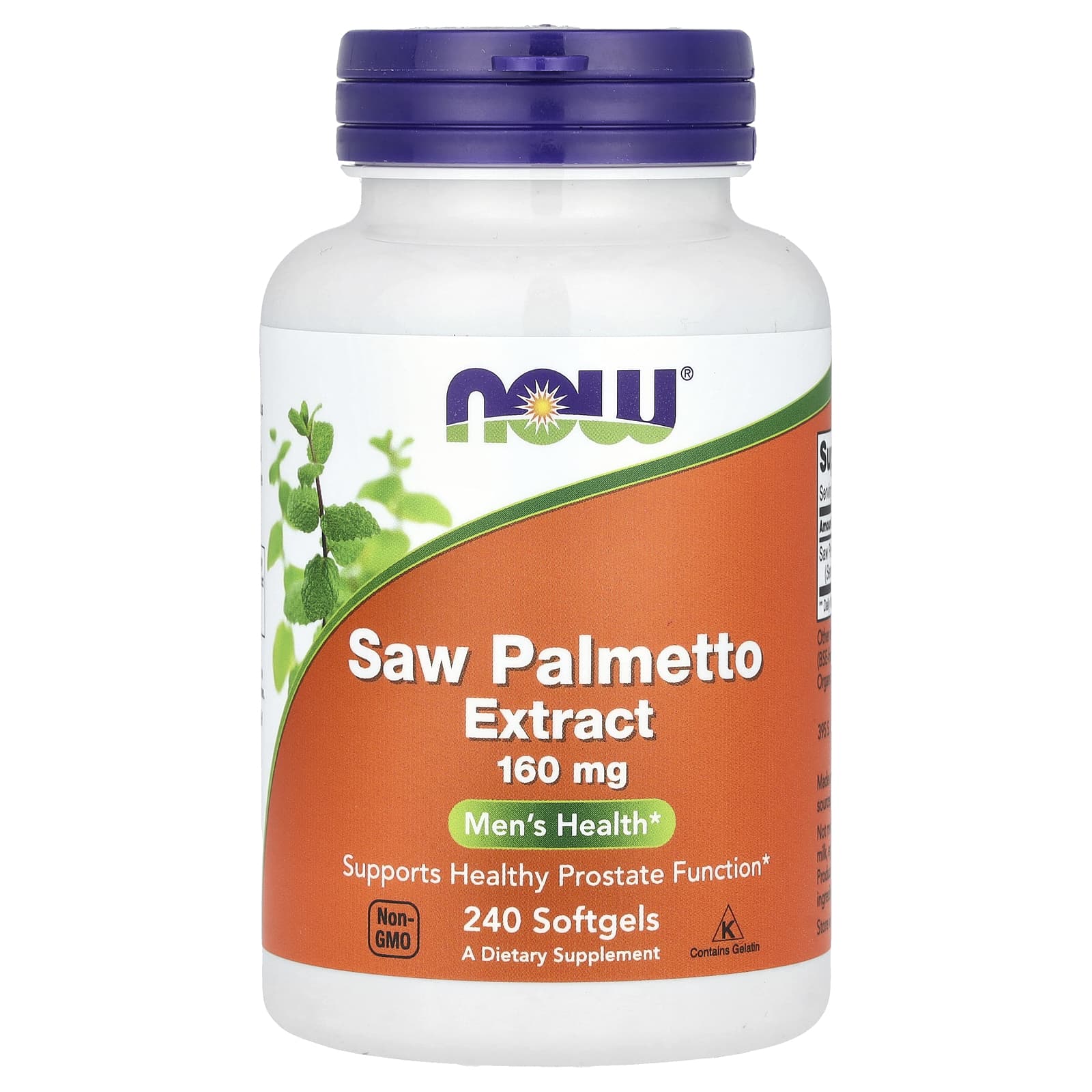 Extrato de Saw Palmetto - 160mg, 240 softgels, Now Foods