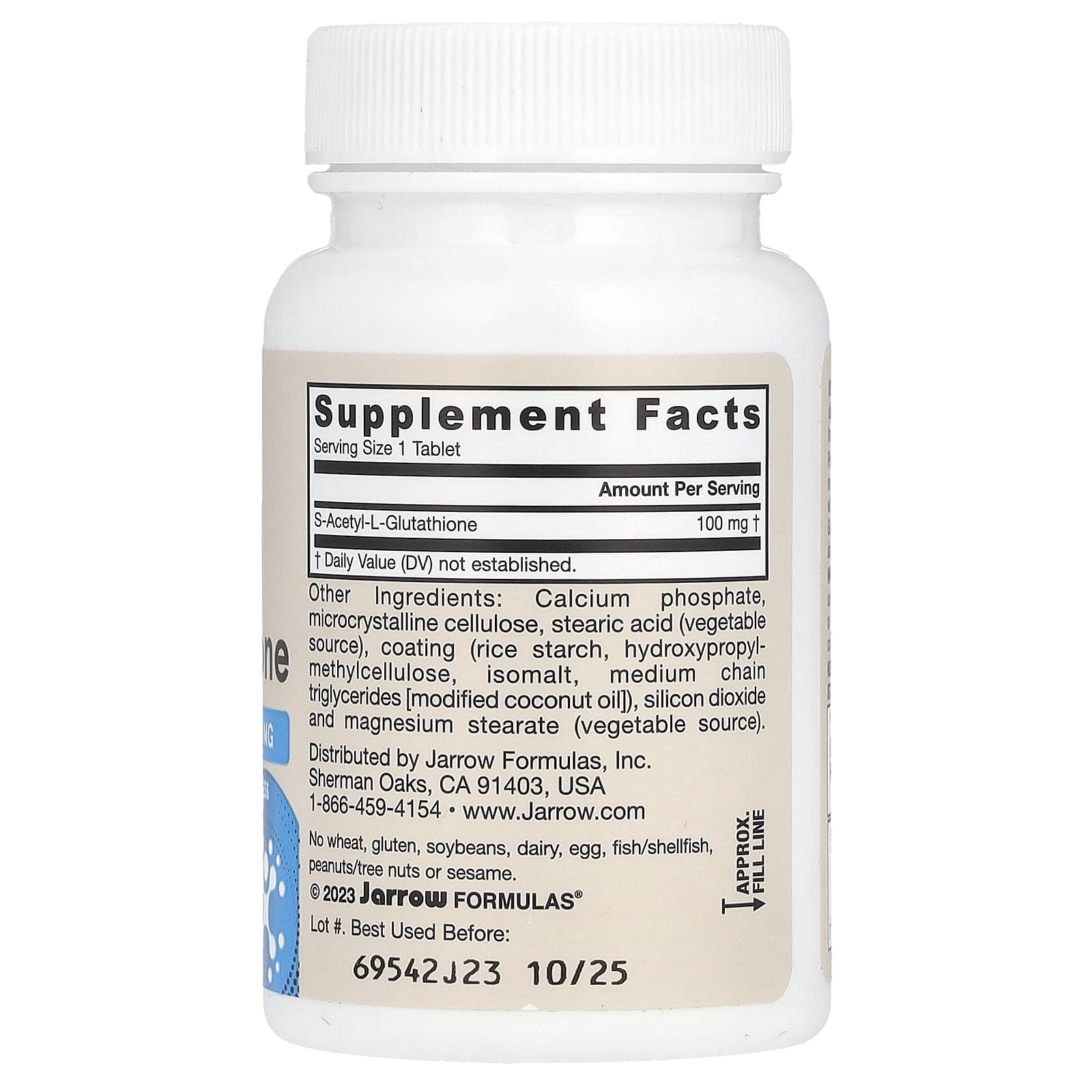 S-Acetil L-Glutationa 100 mg, 60 Comprimidos, Jarrow Formulas